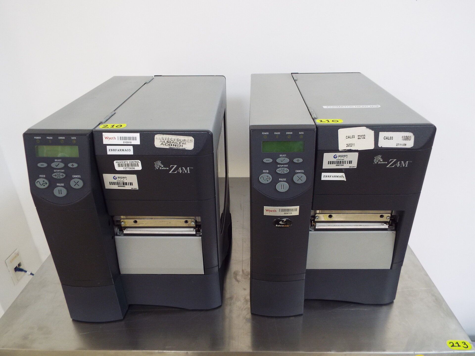 (2) Zebra model ZM400 thermal printers