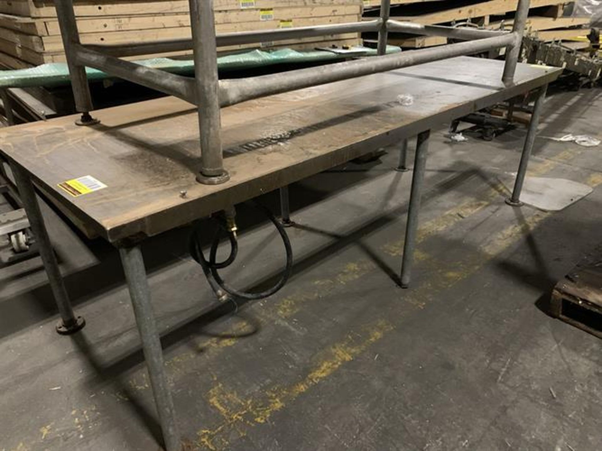 Carbon Steel 3 x 8 ft Water Cooled Table - 8' long x 3' wide x 31" high - Water jacketed. Stock#