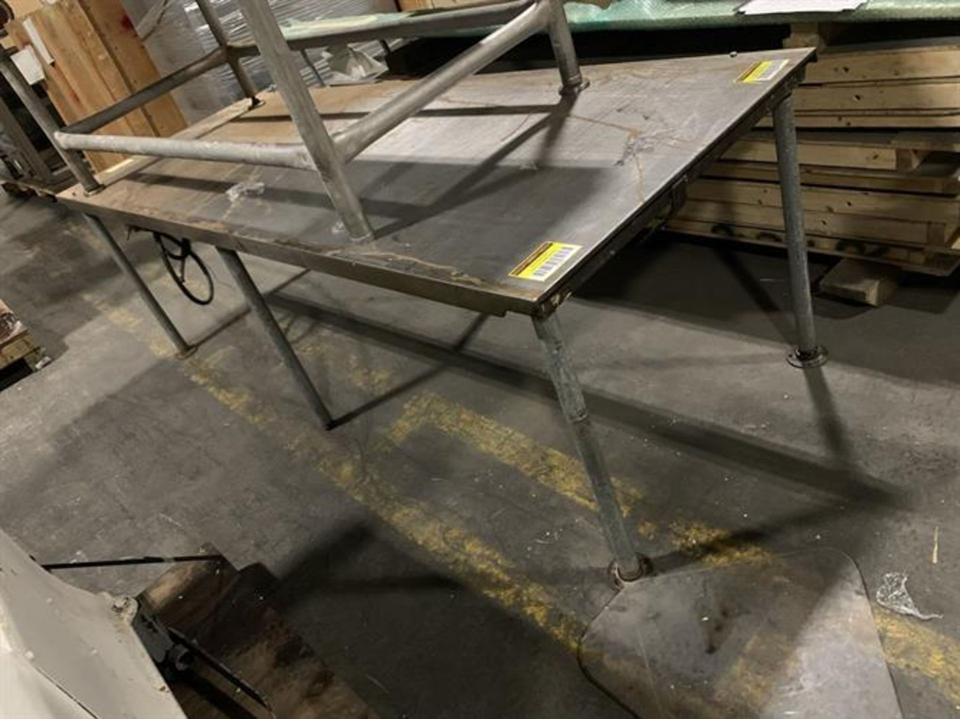 Carbon Steel 3 x 8 ft Water Cooled Table - 8' long x 3' wide x 31" high - Water jacketed. Located - Image 2 of 3