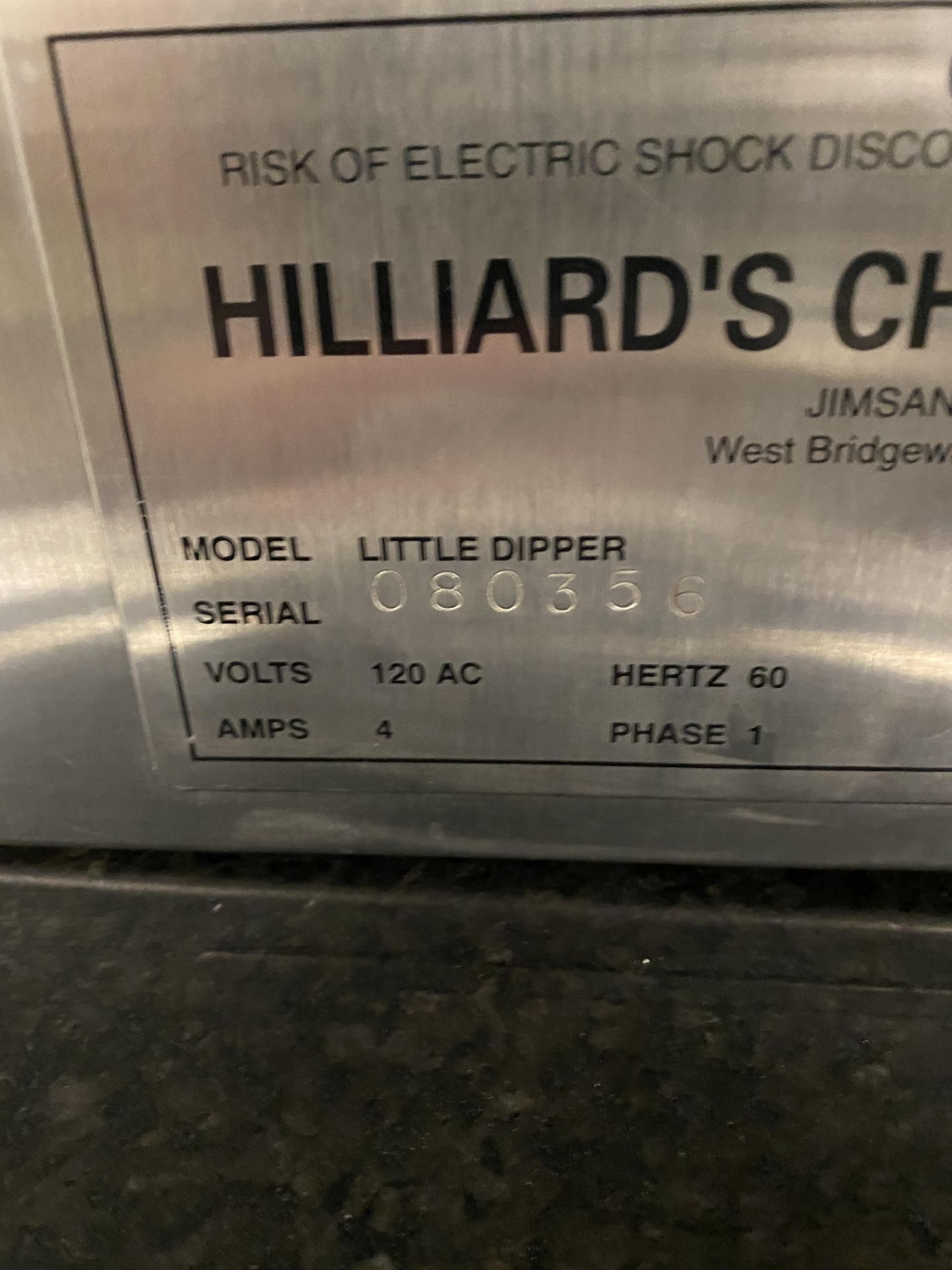 Hilliard Little Dipper Chocolate Melter, 120 volts, serial#080356. - Image 2 of 2