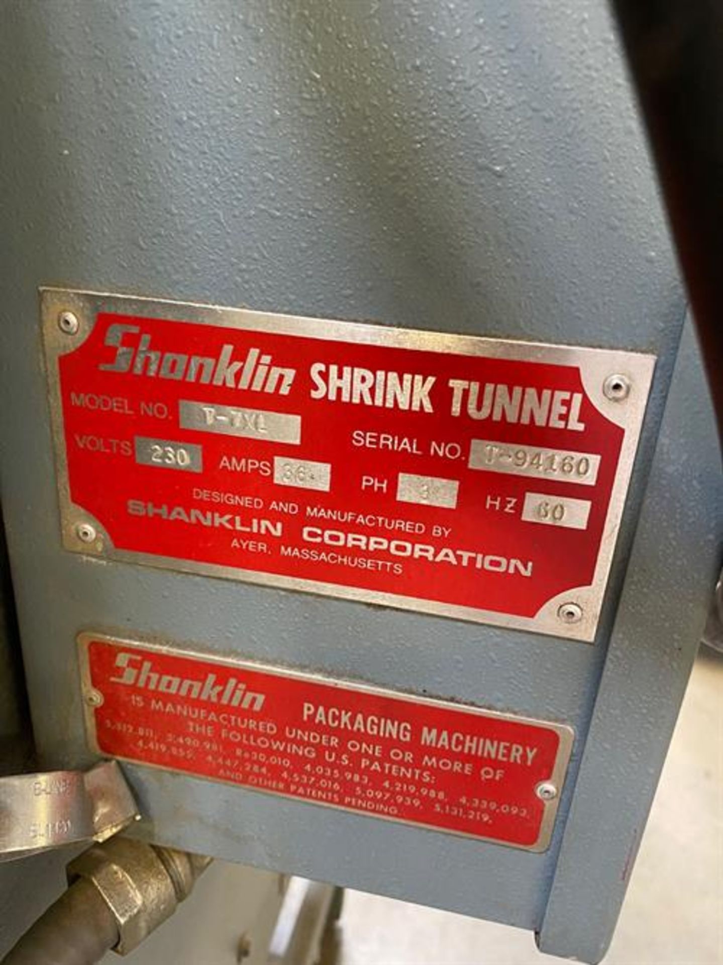 Shanklin Model T-7XL Shrink Tunnel - Serial number T94160 - Opening 9" high x 22" wide - 3/60/230v - - Image 6 of 6