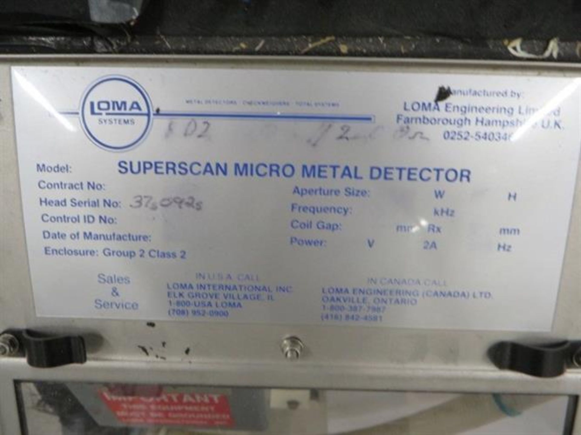 Loma Superscan Micro Metal Detector - 12" wide x 3" tall opening - 8" wide x 36" long conveyor - Image 2 of 5