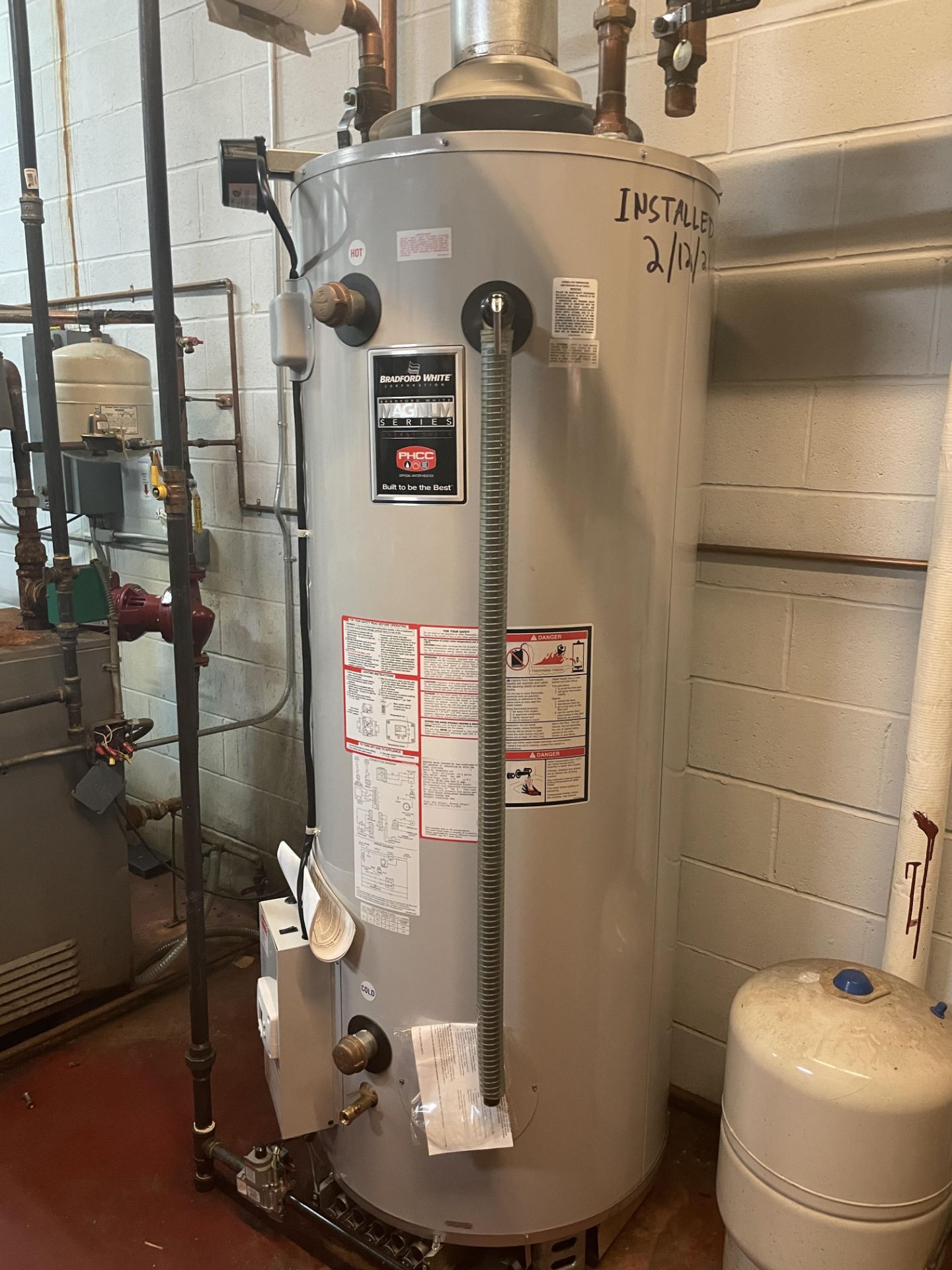Bradford White Hot Water Heater, 98 gallon, gas fired. New 2013.