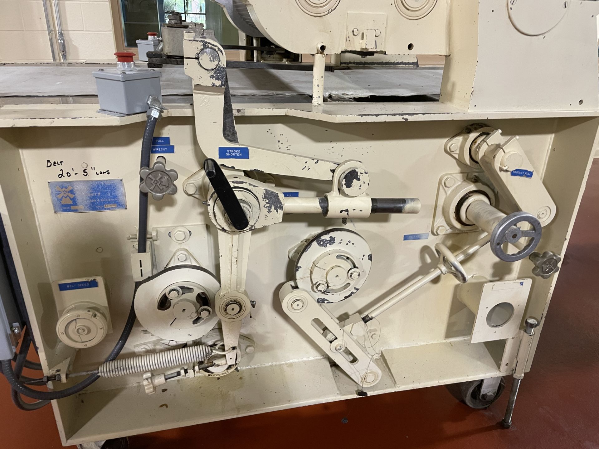 Werner Lehara 24" Wire-Cut Candy Extruder, rolls not jacketed, serial#1-16390, filler block with ( - Image 6 of 15