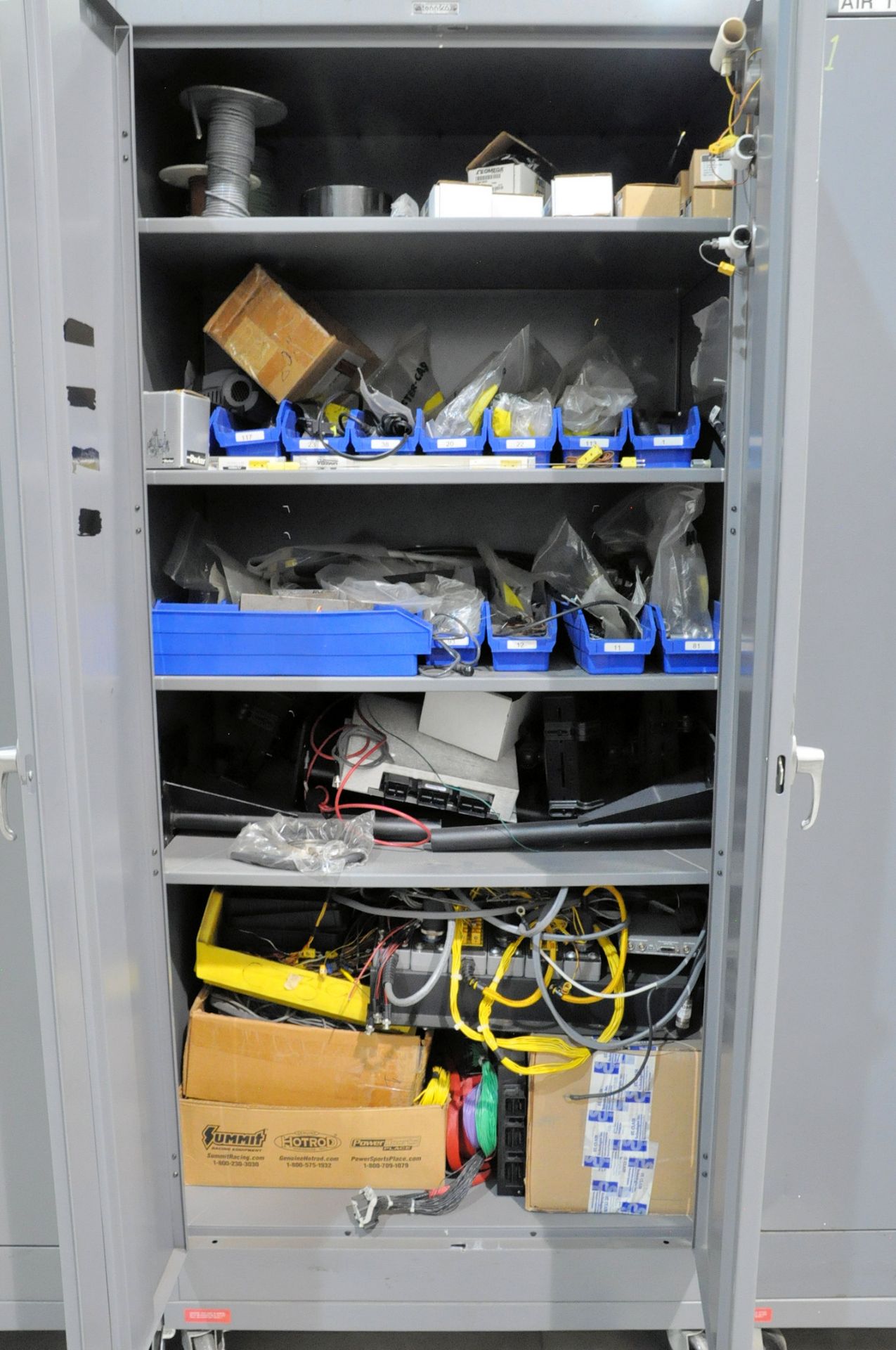 Lot-2 Door Portable Storage Cabinet with Misc. Electrical and Component Contents - Image 2 of 5