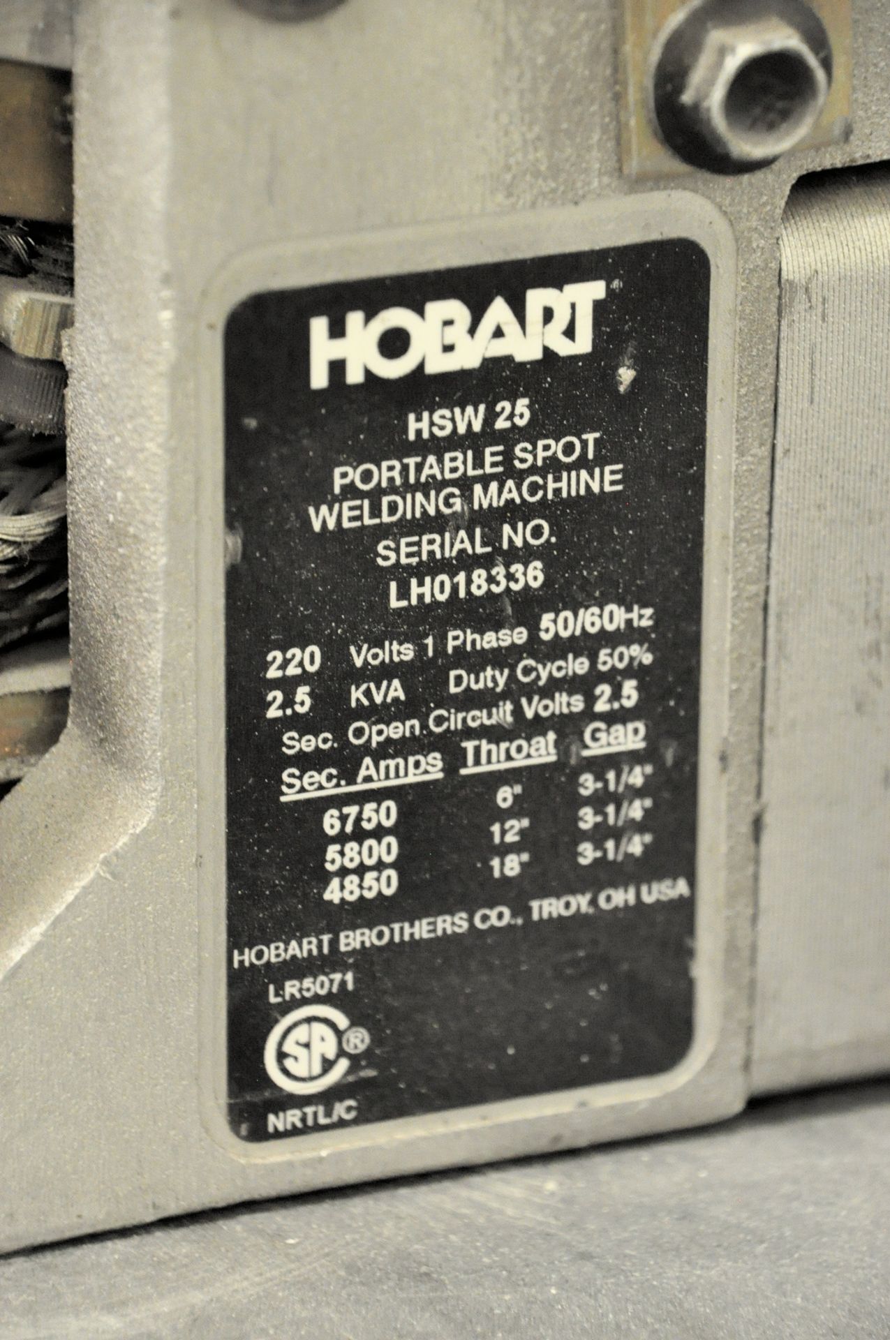 Hobart Model HSW25, Portable Spot Welding Arm - Image 2 of 2