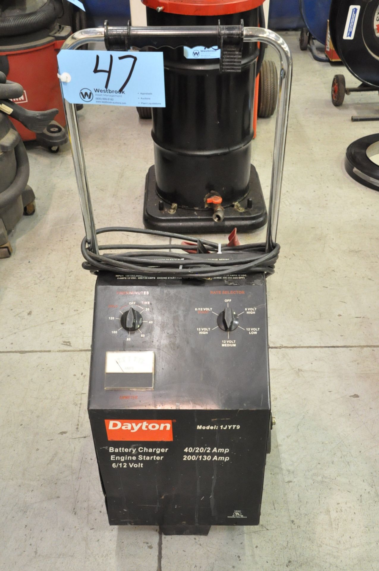 Dayton Model 1JYT9, 6/12 Volt, 40/20/2 Battery Charger, 200/130 Amp Engine Starter