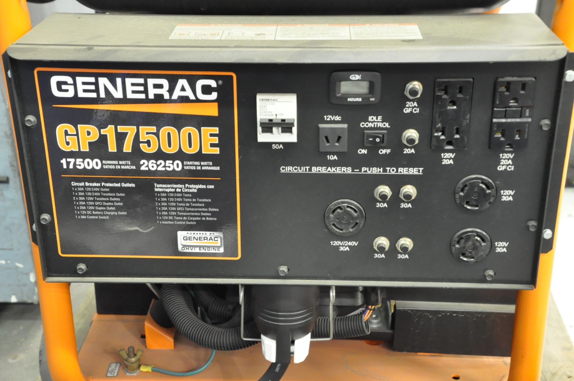 Generac Model GP17500E, 26,250 Starting Watts, 17,500 Running Watts, Portable Gas Powered Generator - Image 2 of 2