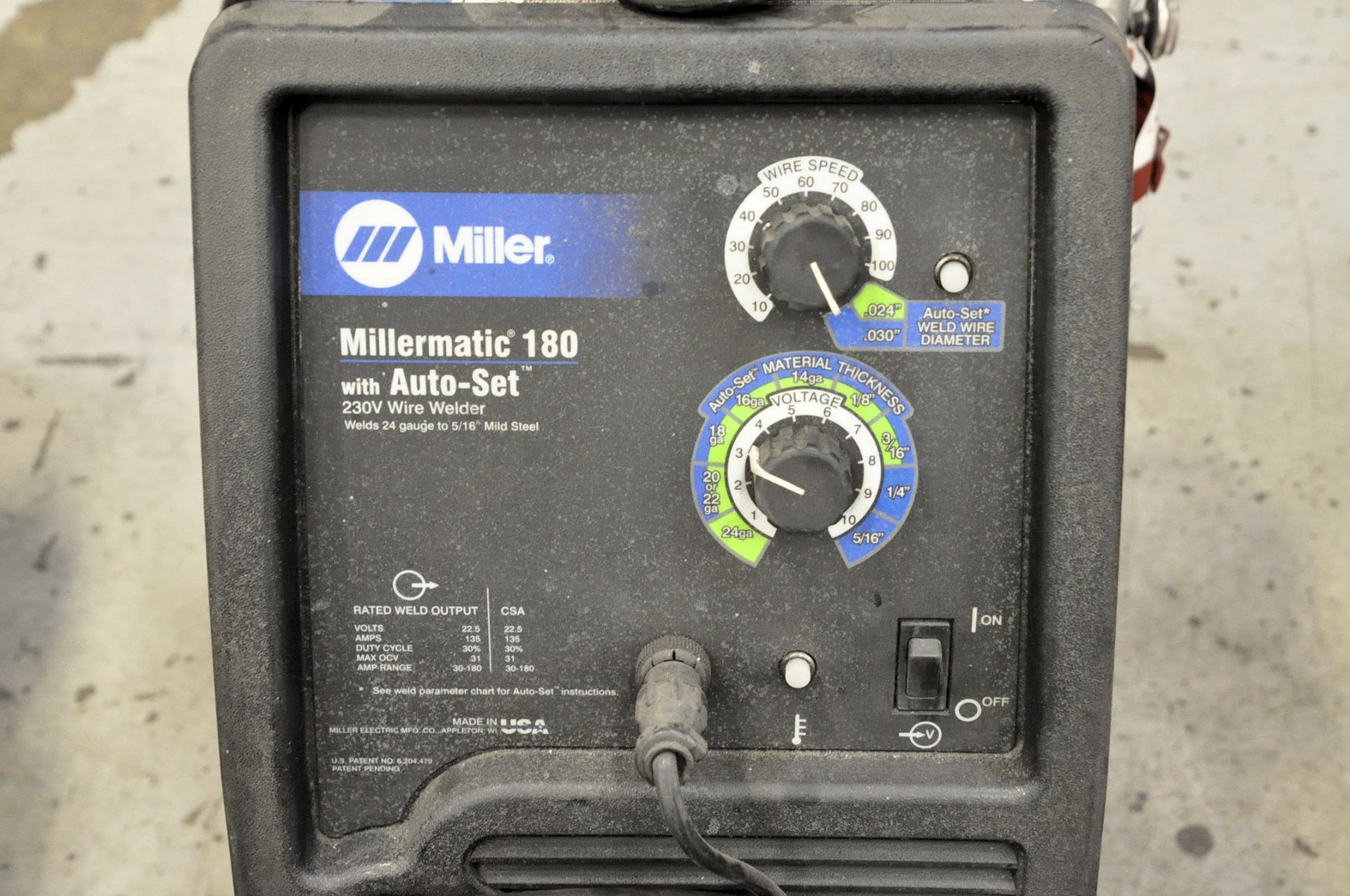 Miller Millermatic 180 Auto-Set, 135-Amps Mig Welding Power Source, with Leads, Portable (2008) - Image 2 of 6