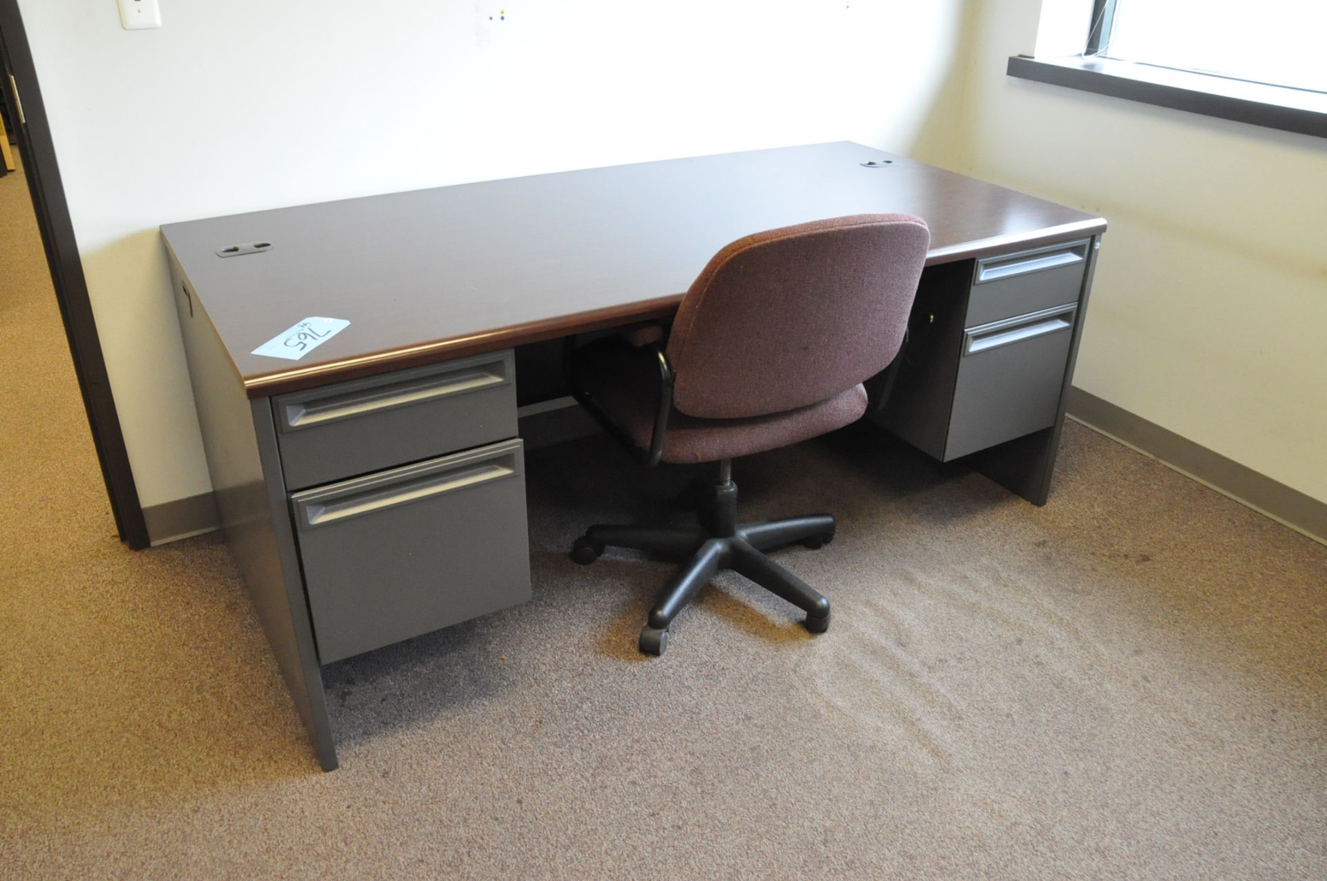 Lot-(7) Desks, (6) Chairs, (1) Bookcase and (1) File Cabinet in (2) Offices - Image 2 of 6