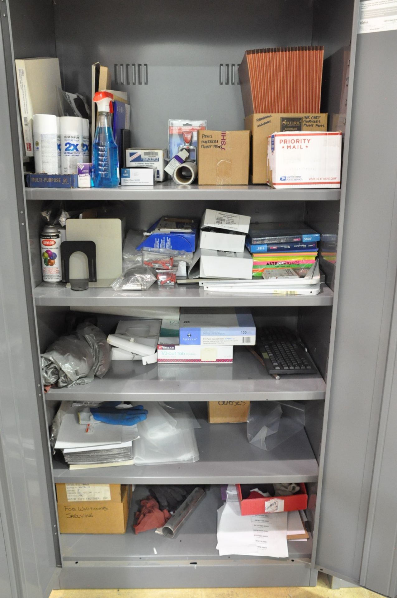 Lot-Shipping and Office Supplies, (2) Sections Shelving, (1) 2-Door Storage Cabinet - Image 3 of 5