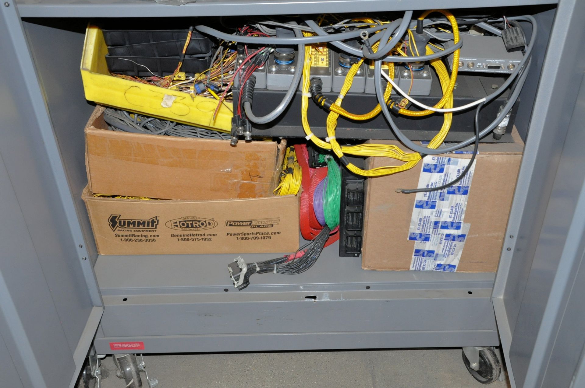 Lot-2 Door Portable Storage Cabinet with Misc. Electrical and Component Contents - Image 5 of 5