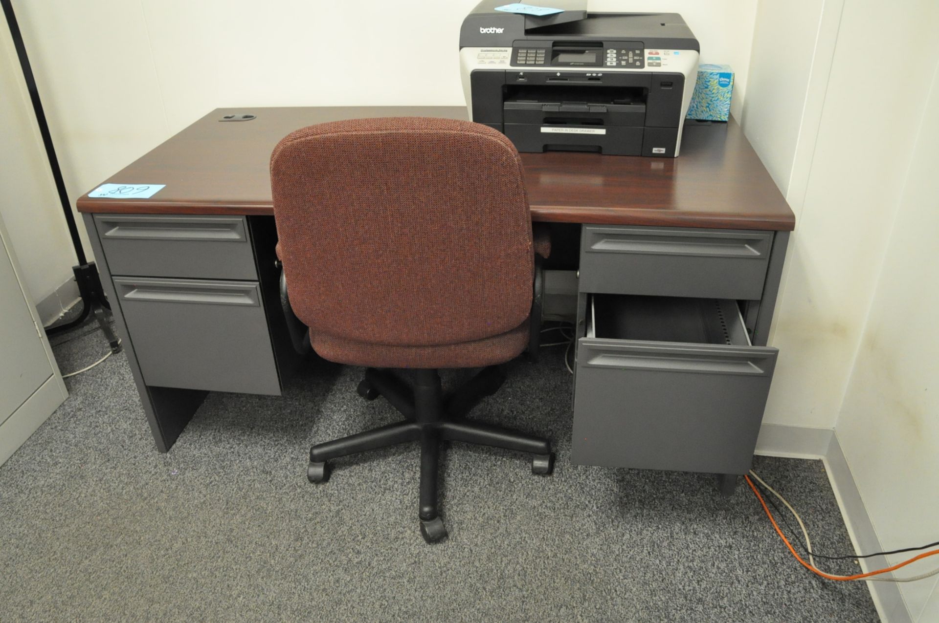 Lot-(2) Desks, (1) Storage Cabinet, (7) Lateral File Cabinets, (2) Bookcases in Office Hallway - Image 2 of 10