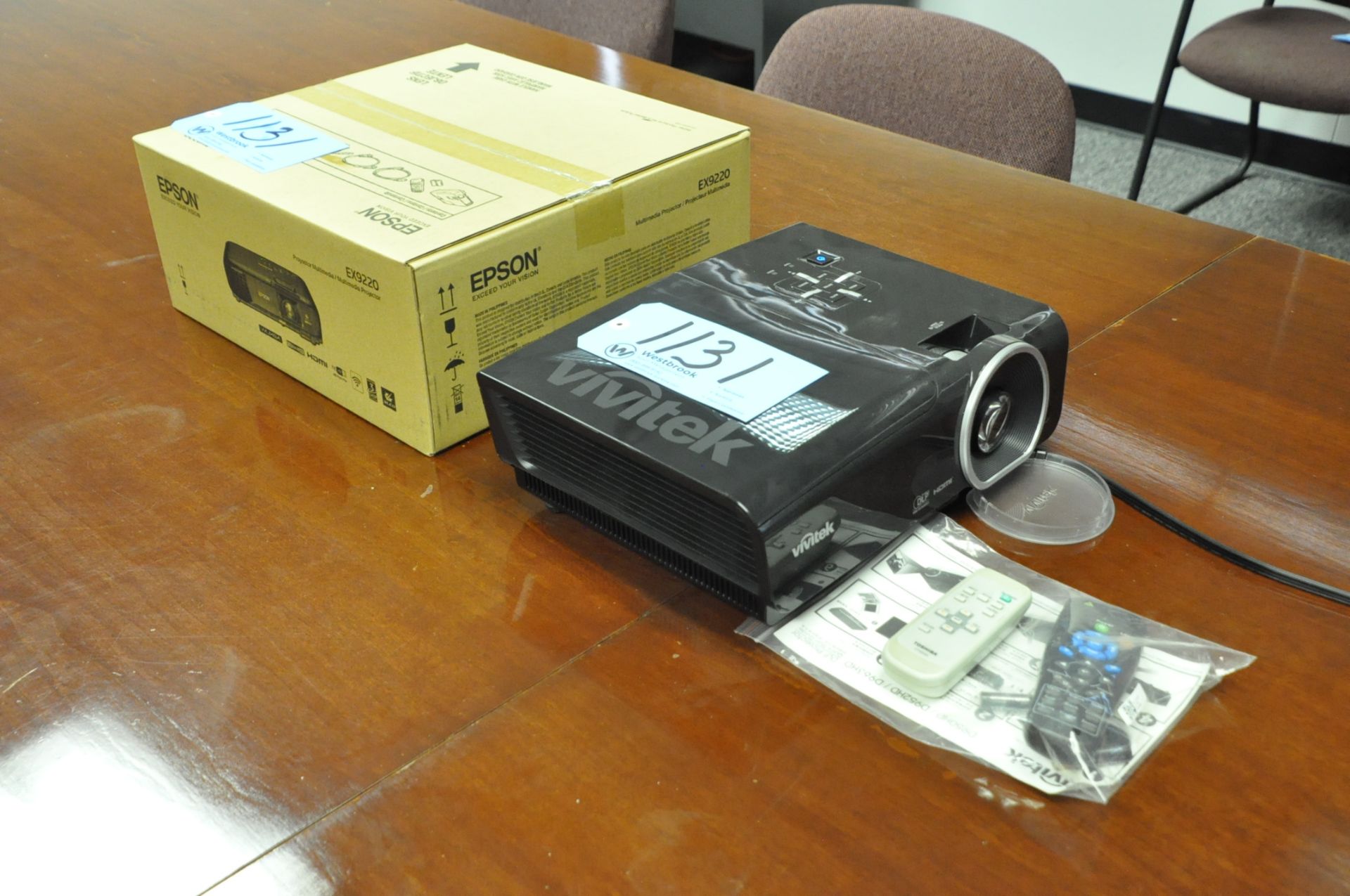 Lot-(1) Epson and (1) Vivitek Projectors, (Bldg 2)