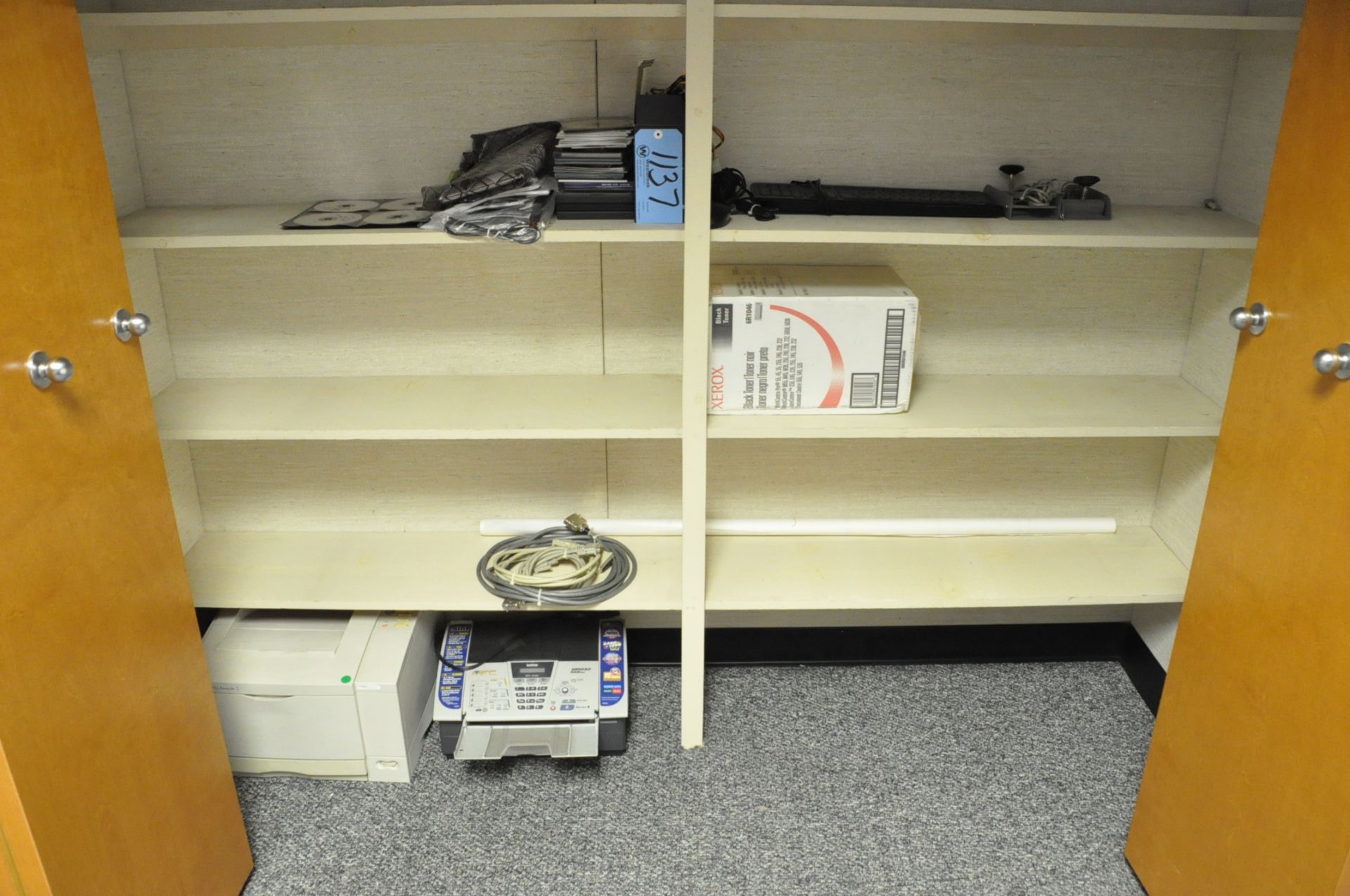 Lot-(2) Printers and Misc. in (1) Closet, with Blueprint Paper, Desk and (3) Chairs - Image 2 of 3