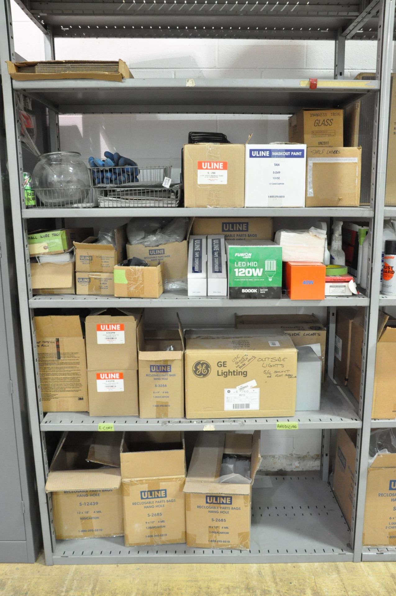 Lot-Shipping and Office Supplies, (2) Sections Shelving, (1) 2-Door Storage Cabinet - Image 4 of 5