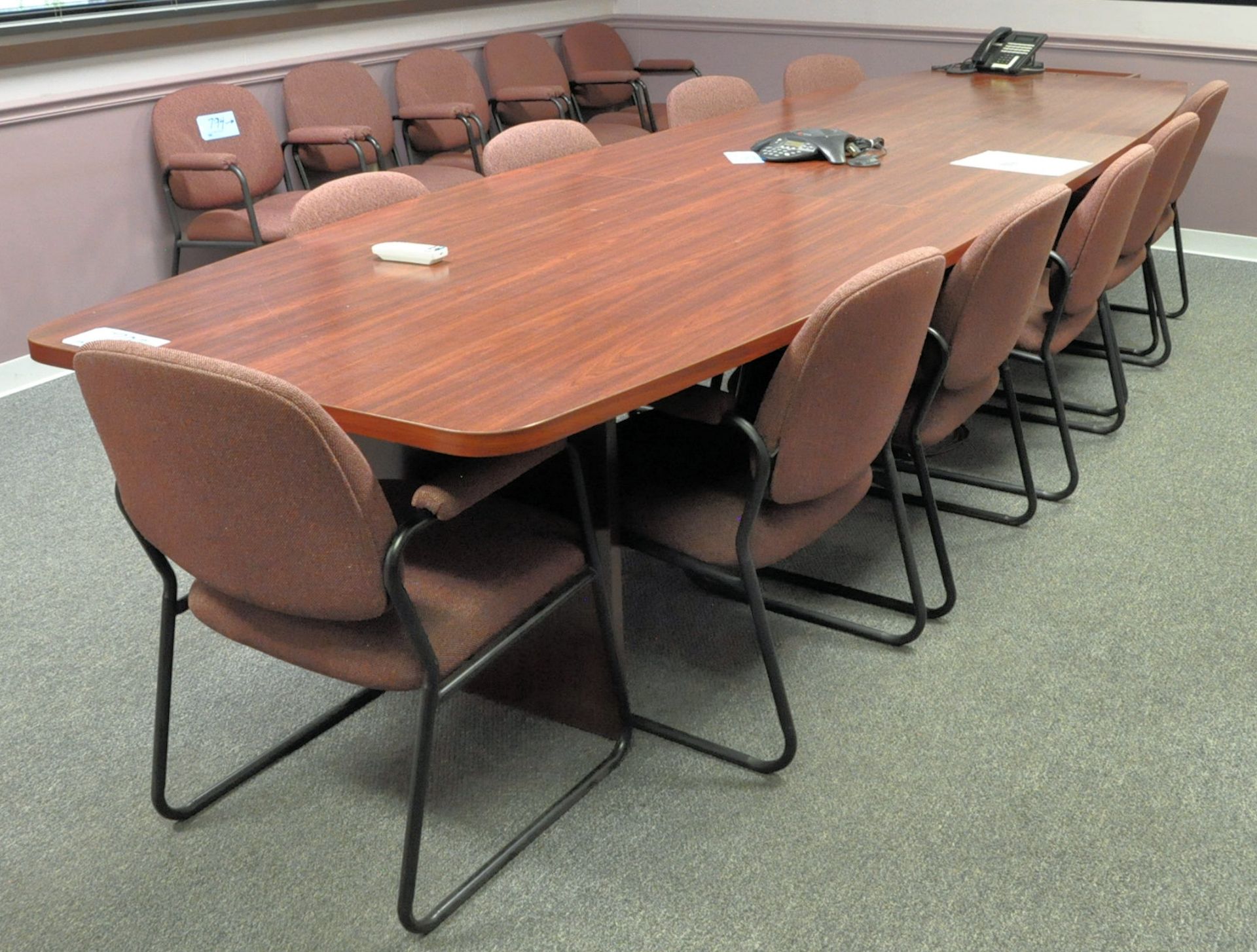 Lot-(1) 14' x 4' Conference Table with (10) Chairs, (1st Floor Offices), (Bldg 1)