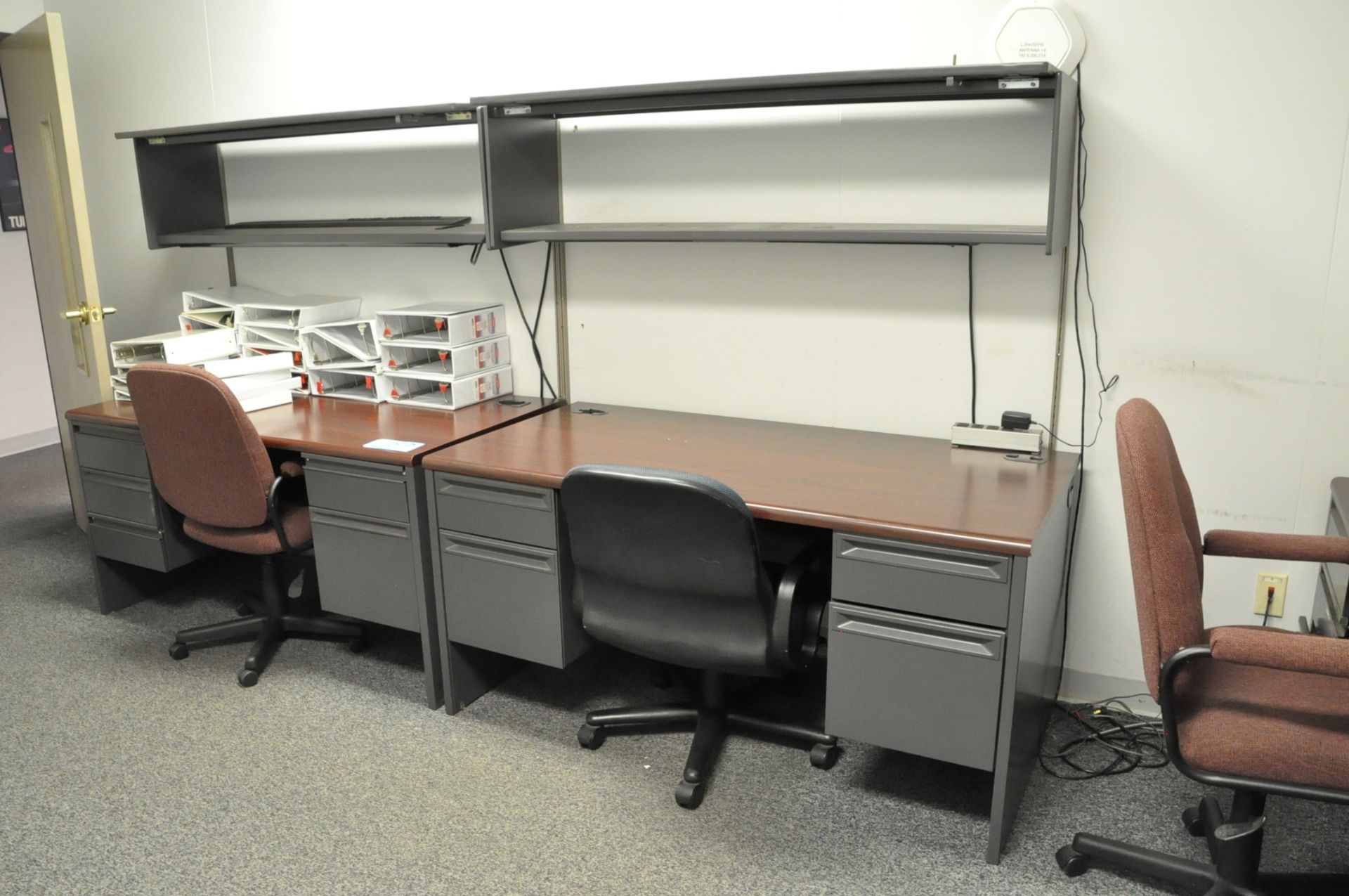 Lot-(3) Desks, (3) Chairs, (3) Bookcases and (2) File Cabinets in (1) Office - Image 2 of 3