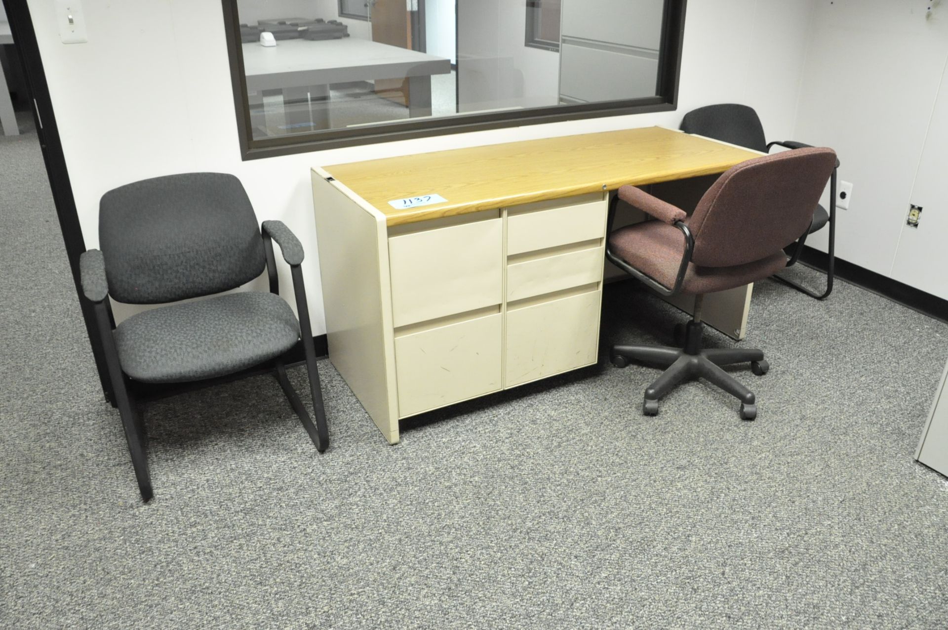 Lot-(2) Printers and Misc. in (1) Closet, with Blueprint Paper, Desk and (3) Chairs - Image 3 of 3