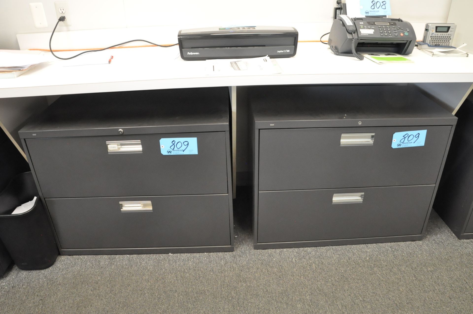 Lot-(2) Desks, (1) Storage Cabinet, (7) Lateral File Cabinets, (2) Bookcases in Office Hallway - Image 4 of 10