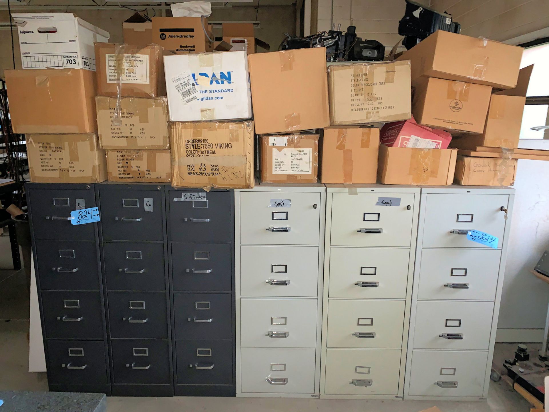 Lot-(6) File Cabinets, (Upstairs Mezzanine), (Bldg 1)