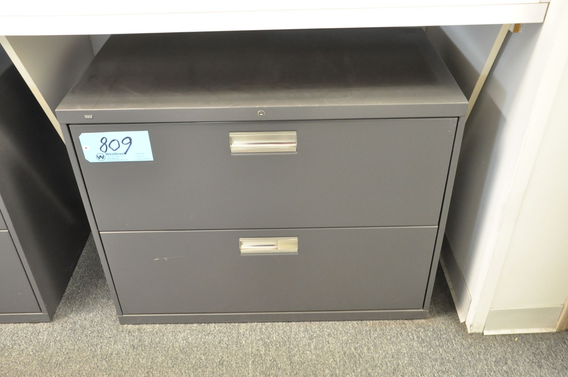 Lot-(2) Desks, (1) Storage Cabinet, (7) Lateral File Cabinets, (2) Bookcases in Office Hallway - Image 5 of 10