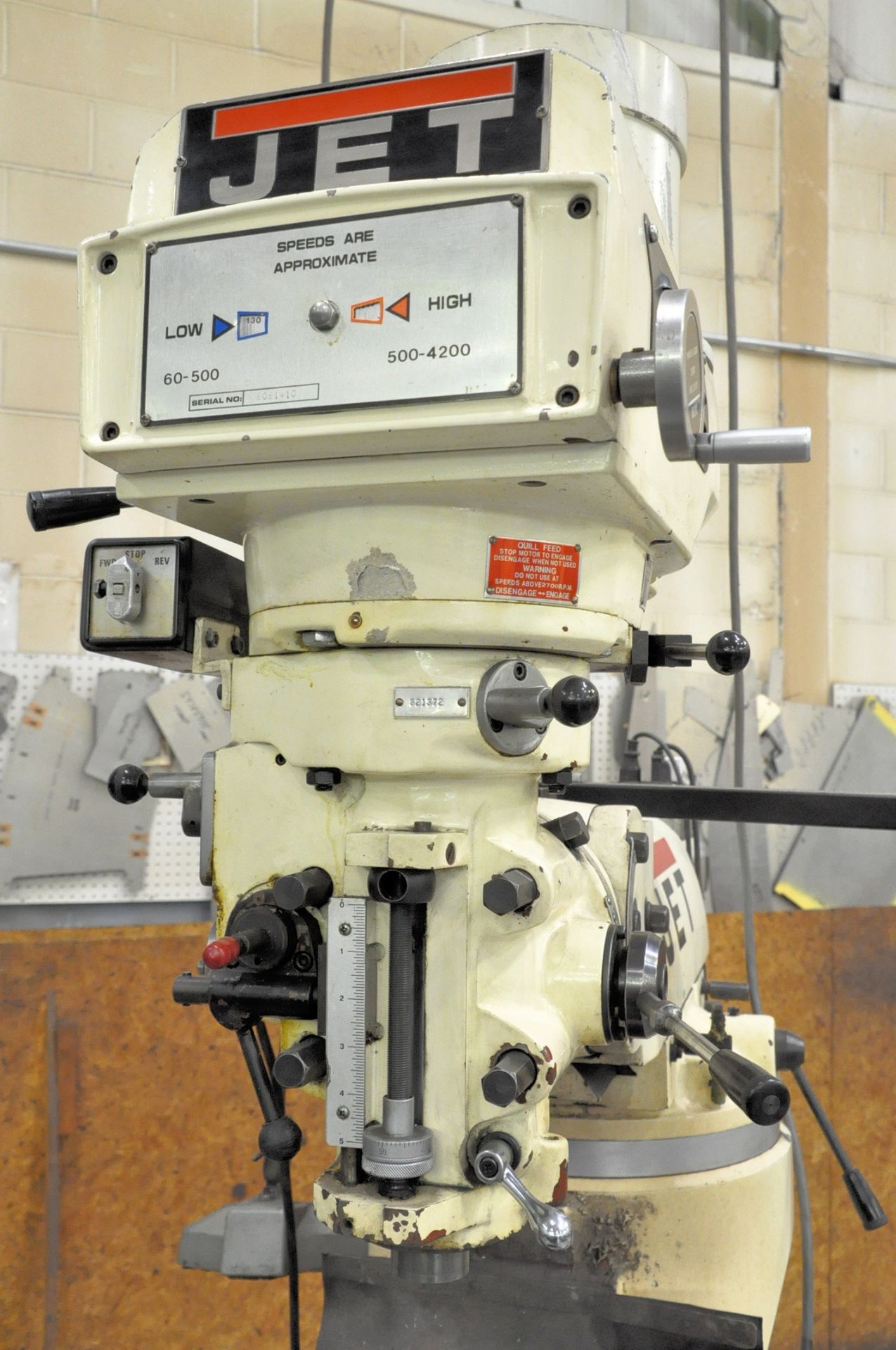 Jet Model JTM-4VS, 3-HP Variable Speed Vertical Milling Machine - Image 3 of 9