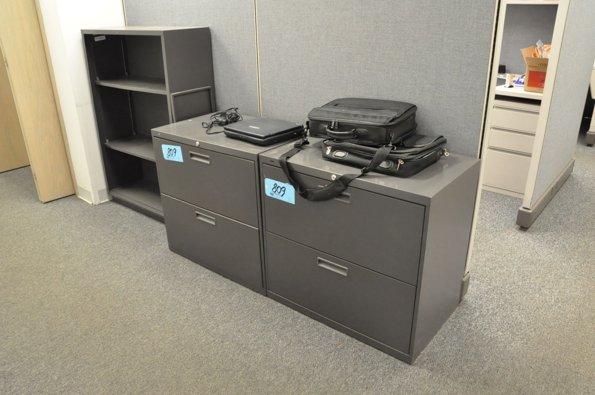 Lot-(2) Desks, (1) Storage Cabinet, (7) Lateral File Cabinets, (2) Bookcases in Office Hallway - Image 6 of 10