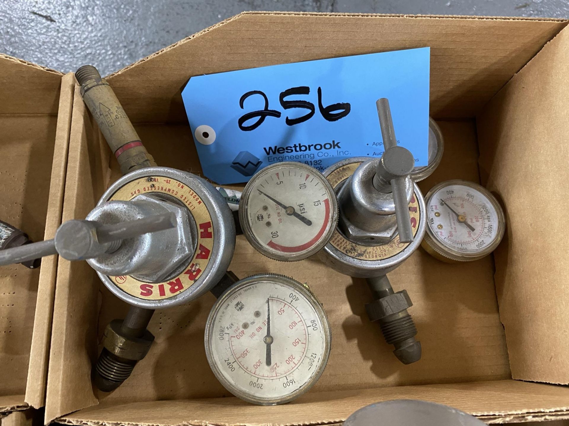 Lot of (2)- Harris Compressed Gas Regulators w/ Gauges