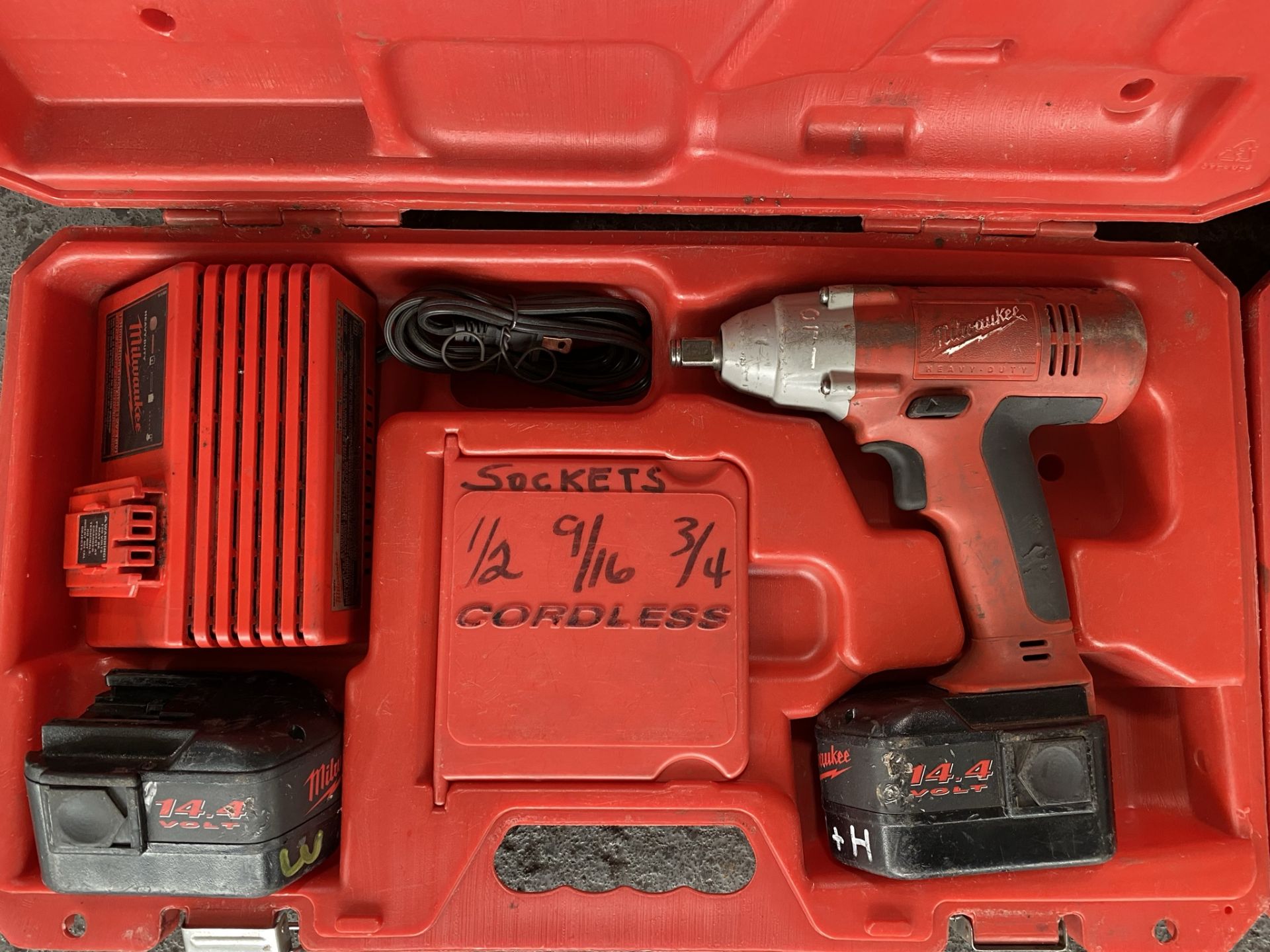 Lot of (2) Milwaukee 1/2" Cordless Impact Gun (Includes Carrying Case, 2 Batteries & Charger) - Image 3 of 3