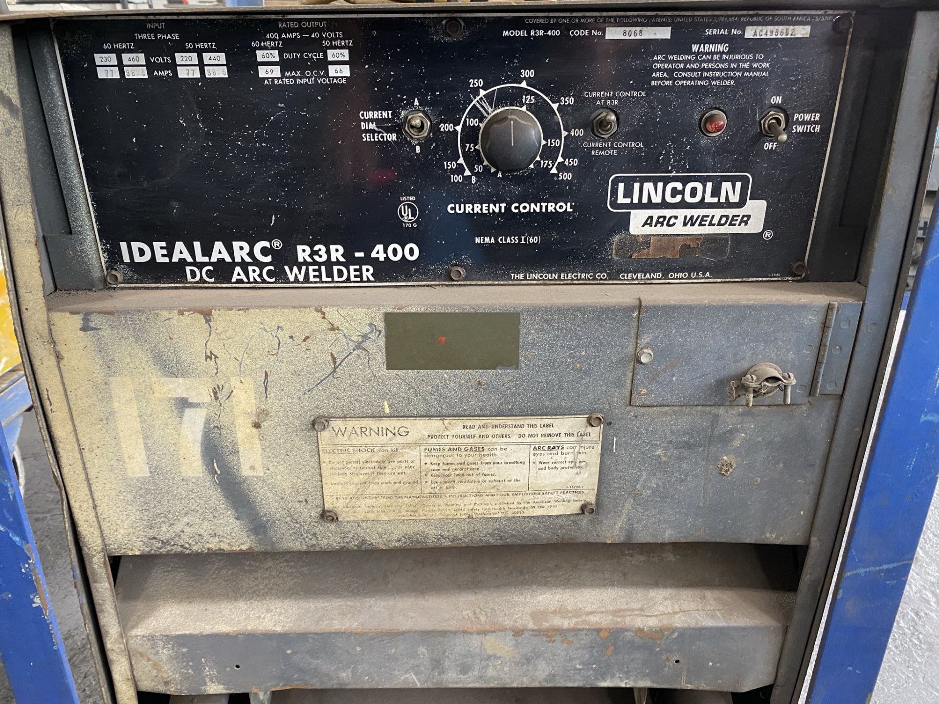 Lincoln Idealarc R3R-400 Welder (220/440 Volt, 3-Phase) - Image 3 of 3