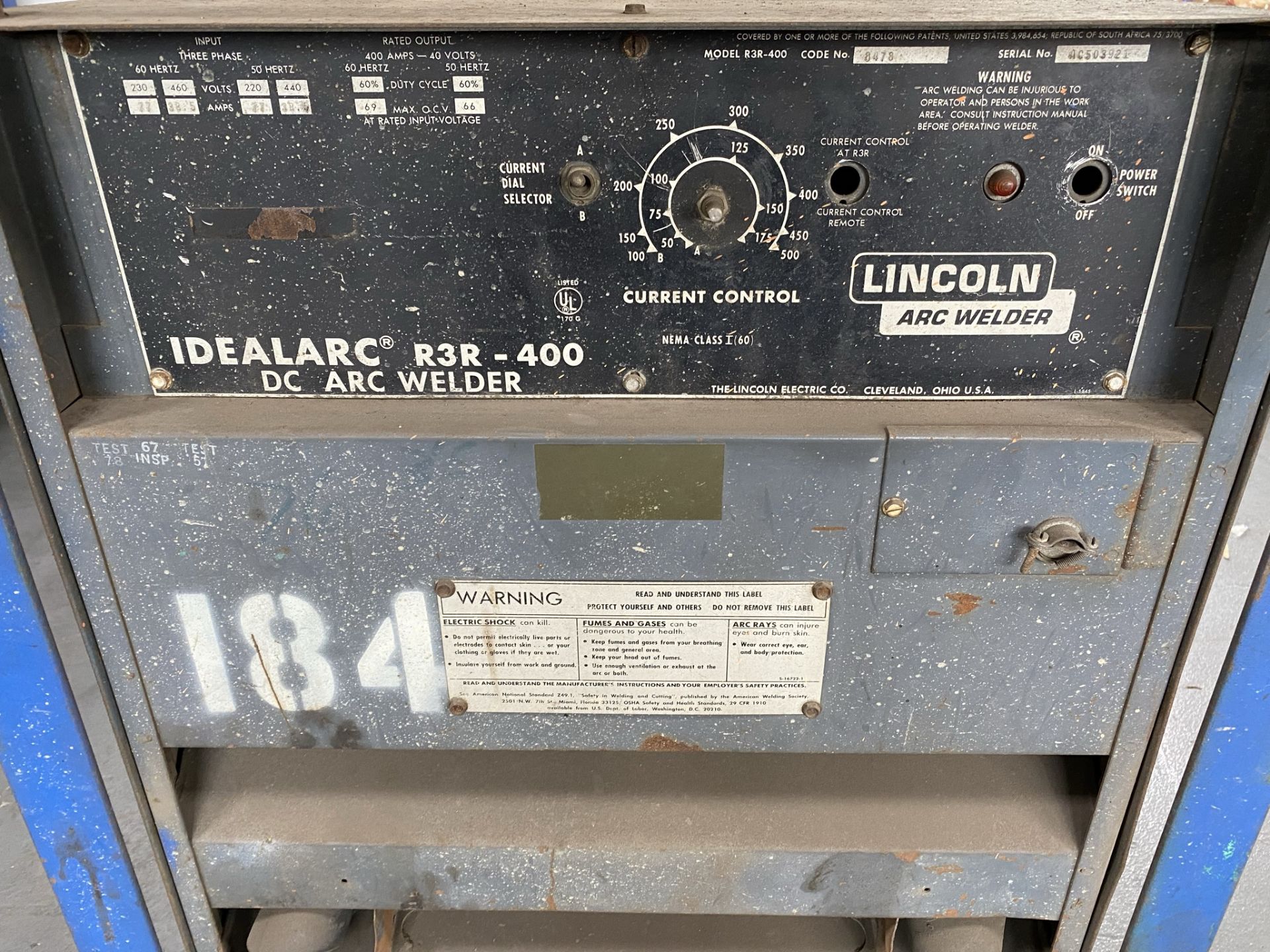 Lincoln Idealarc R3R-400 Welder (220/440 Volt, 3-Phase) - Image 3 of 3