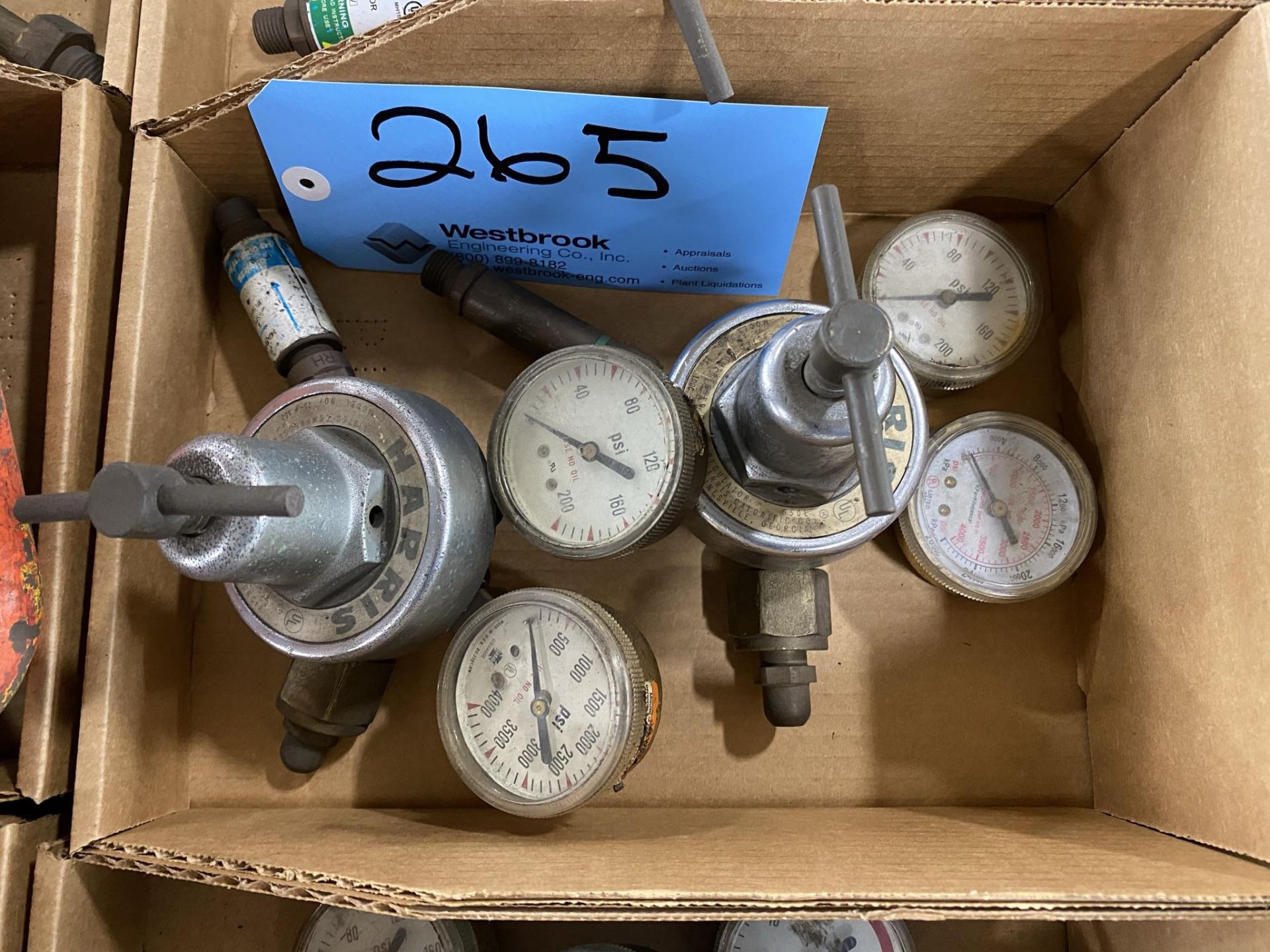 Lot of (2)- Harris Compressed Gas Regulators w/ Gauges