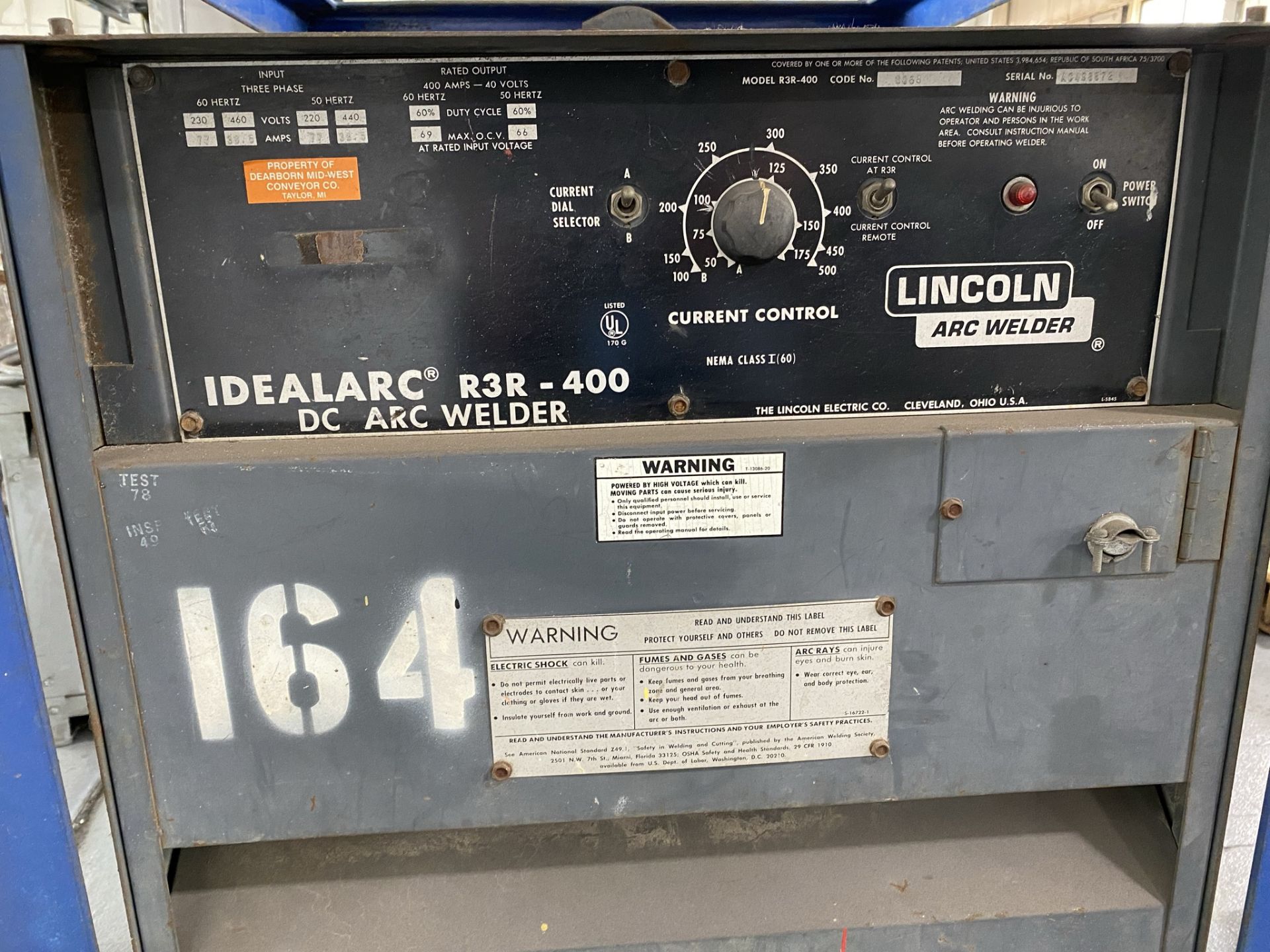 Lincoln Idealarc R3R-400 Welder (220/440 Volt, 3-Phase) - Image 3 of 3