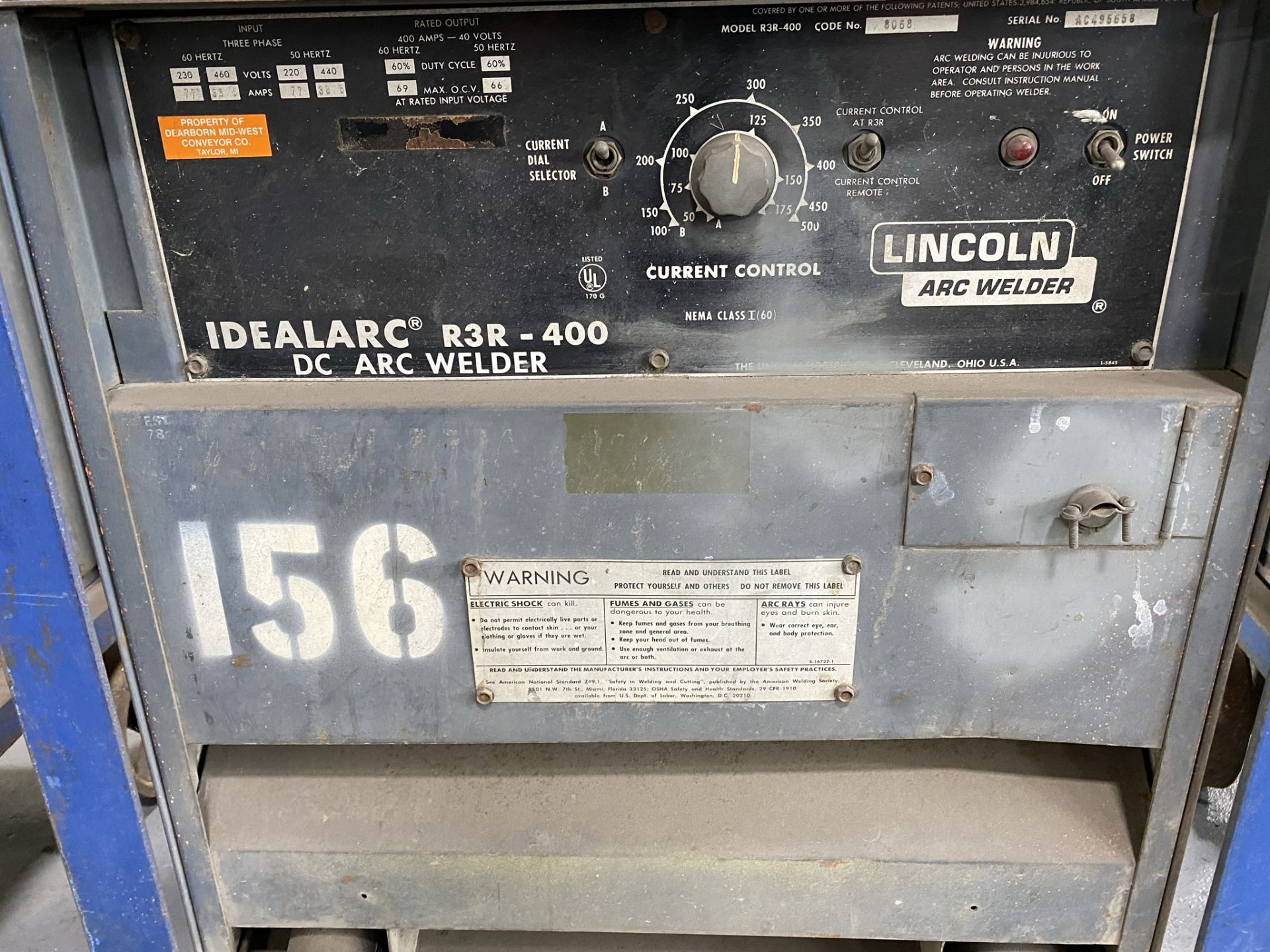 Lincoln Idealarc R3R-400 Welder (220/440 Volt, 3-Phase) - Image 3 of 3