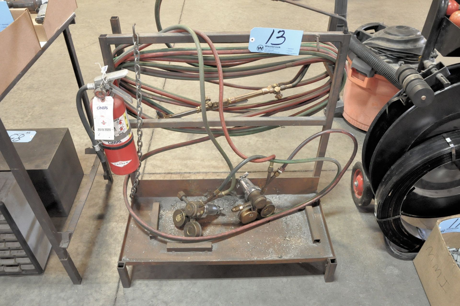Oxygen/Acetylene Hose with Torches, Gauges, Fire Extinguisher and Stand