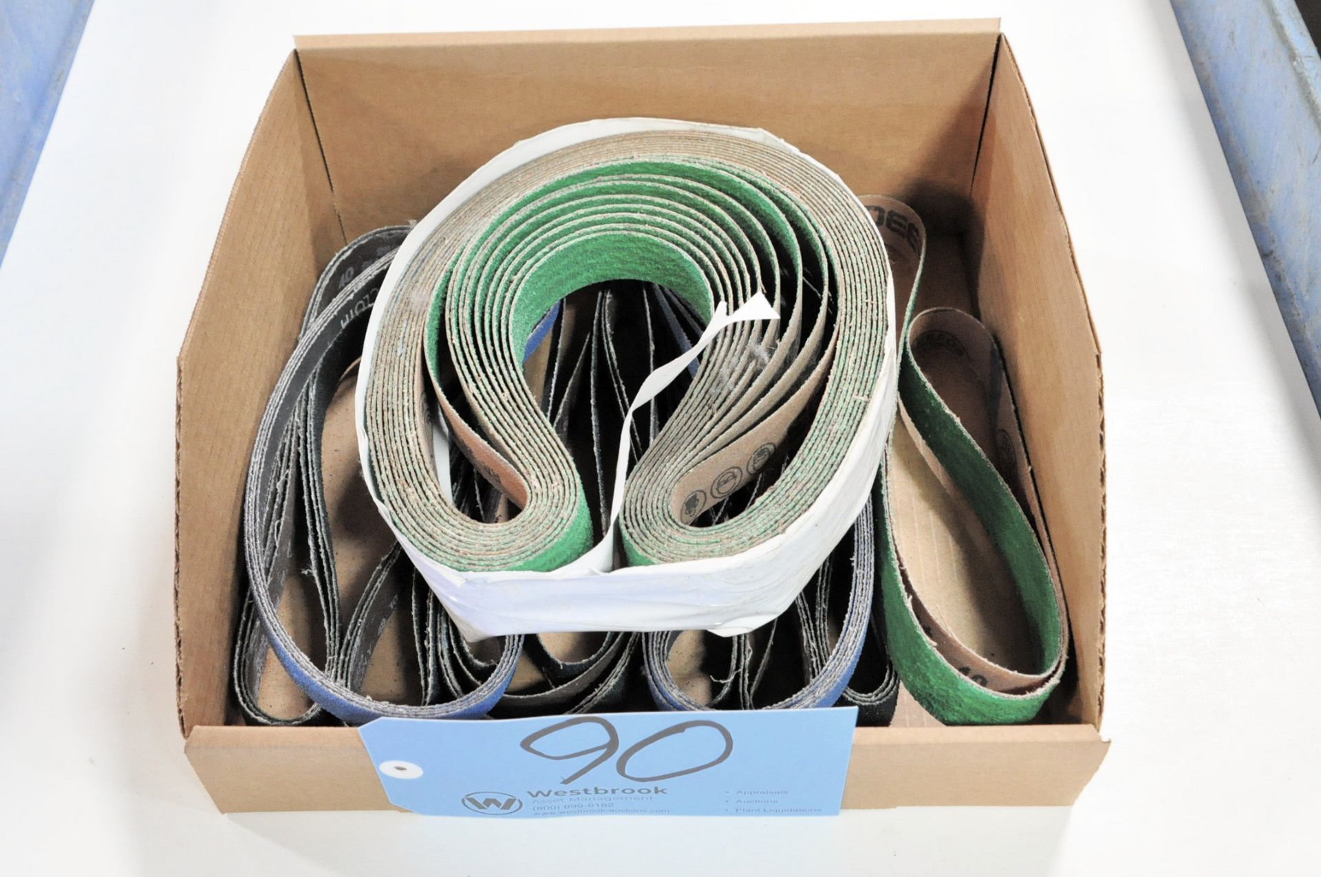 Lot-1/2" and 1" Sanding Belts in (1) Box