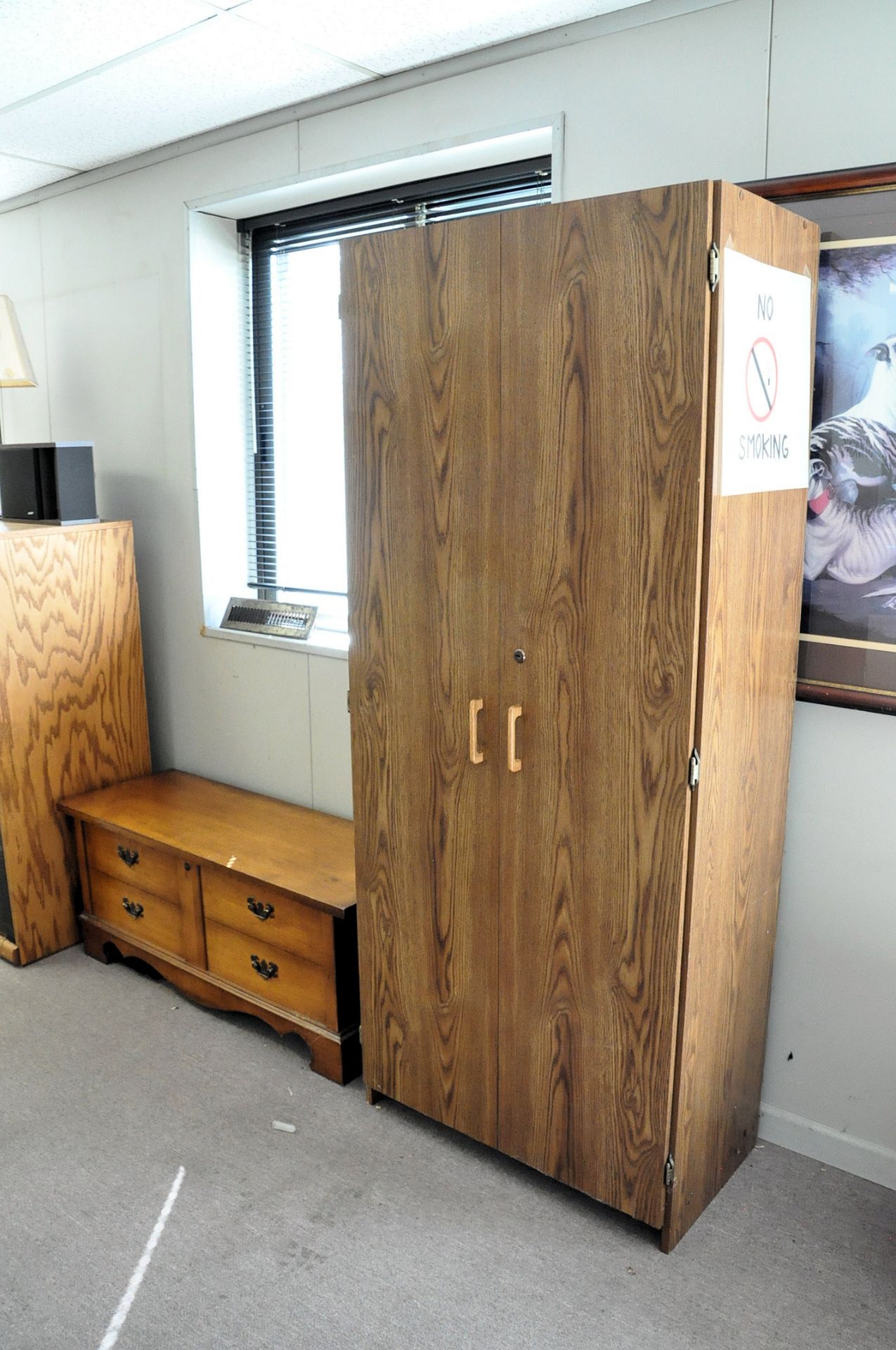 Lot-Entertainment Center with TV, Stereo Tuner, Speakers, Lamp, Table, Cedar Chest & 2-Door Cabinet - Image 2 of 2