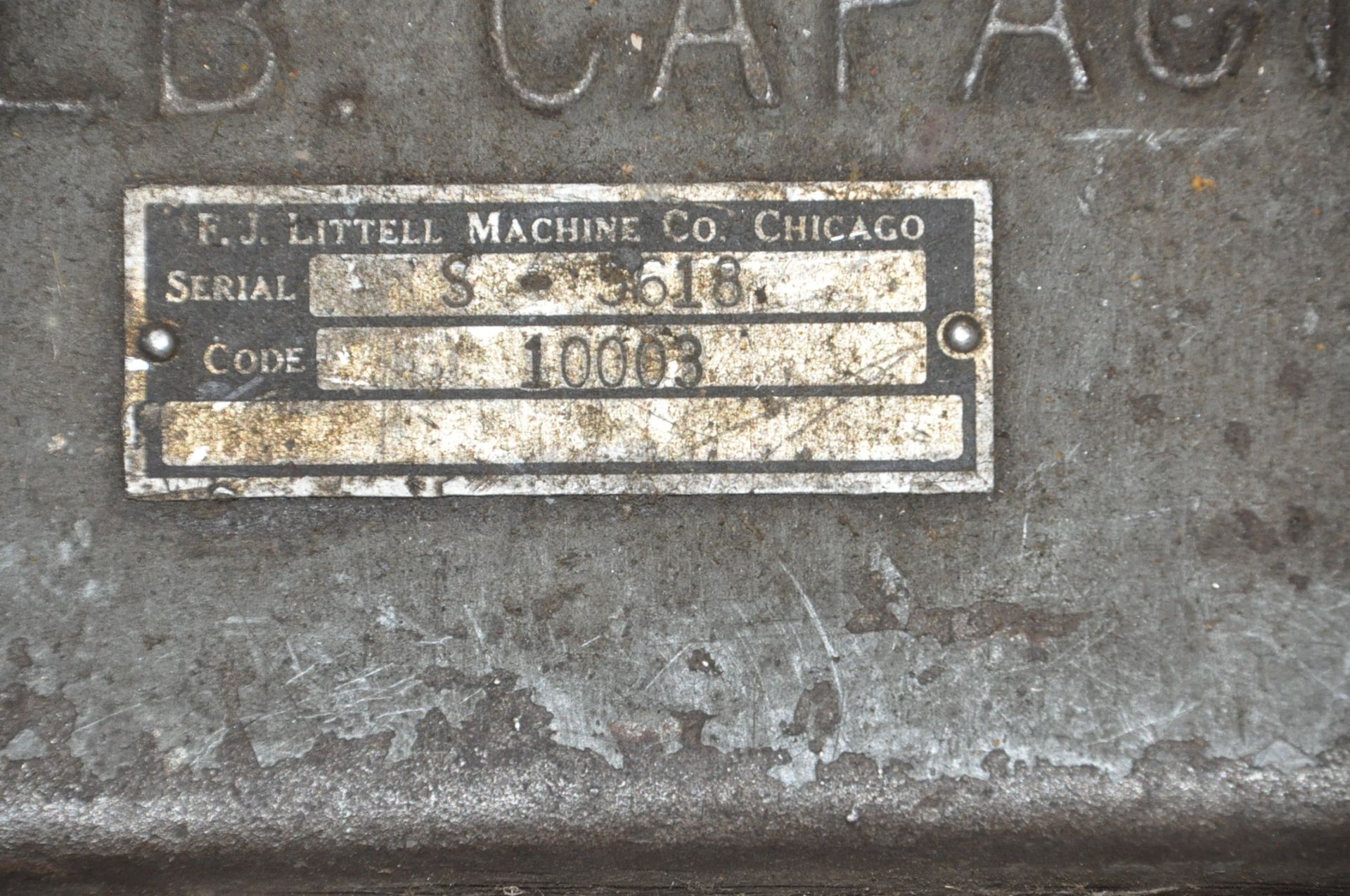 Littell No. 10 Mechanical Centering Reel, 1000-Lbs. Capacity - Image 2 of 2