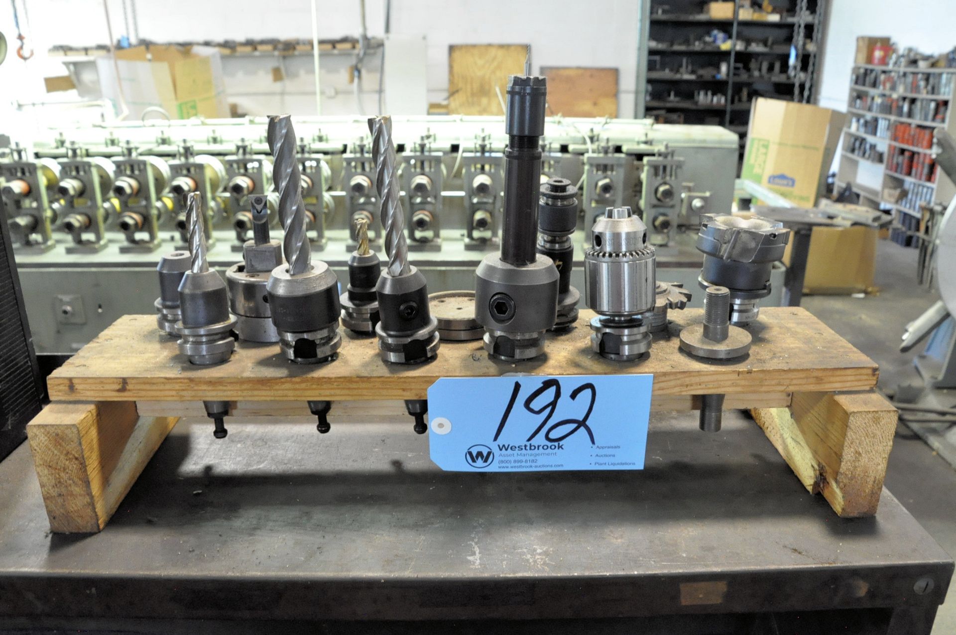 Lot-(10) BT30 Taper Tool Holders with Stand and Attachments