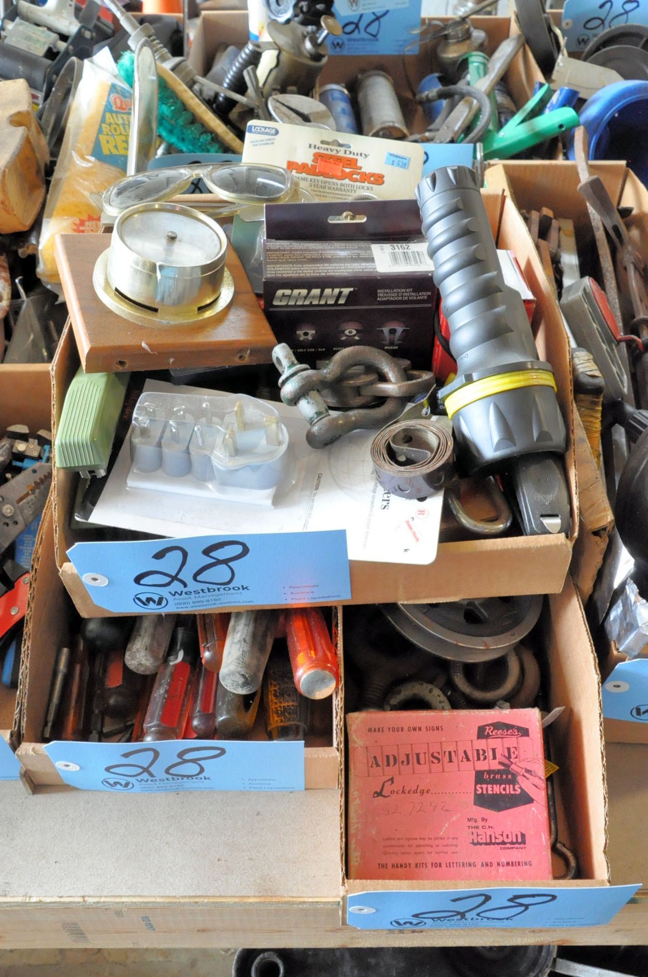 Lot-Screwdrivers, Pliers, Brushes, Grease Guns, Funnels, Tape Guns, Etc. in (12) Boxes - Image 4 of 6