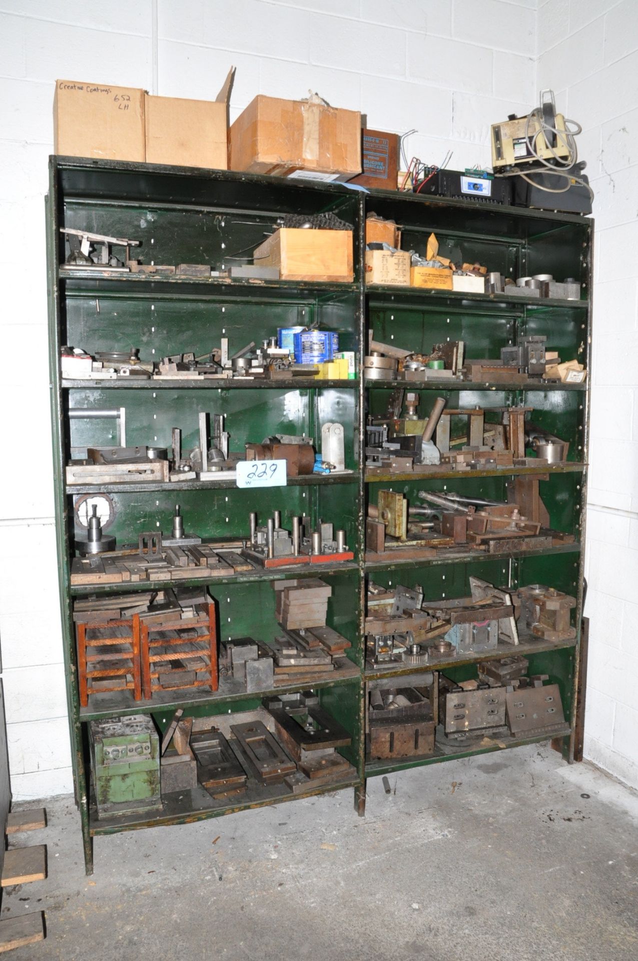 Lot-Roll Form Maintenance Parts, Fixtures, etc. with (2) Sections ,Shelving