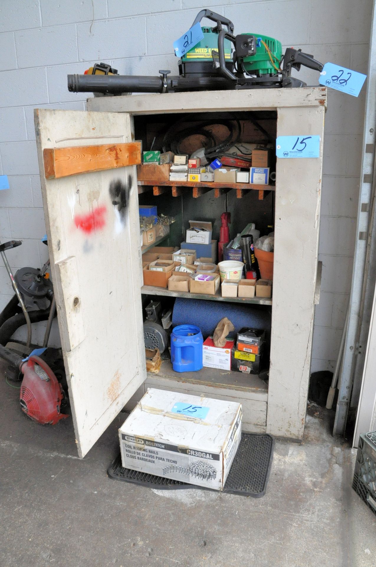 Single Door Cabinet with Nuts and Bolts Hardware Contents