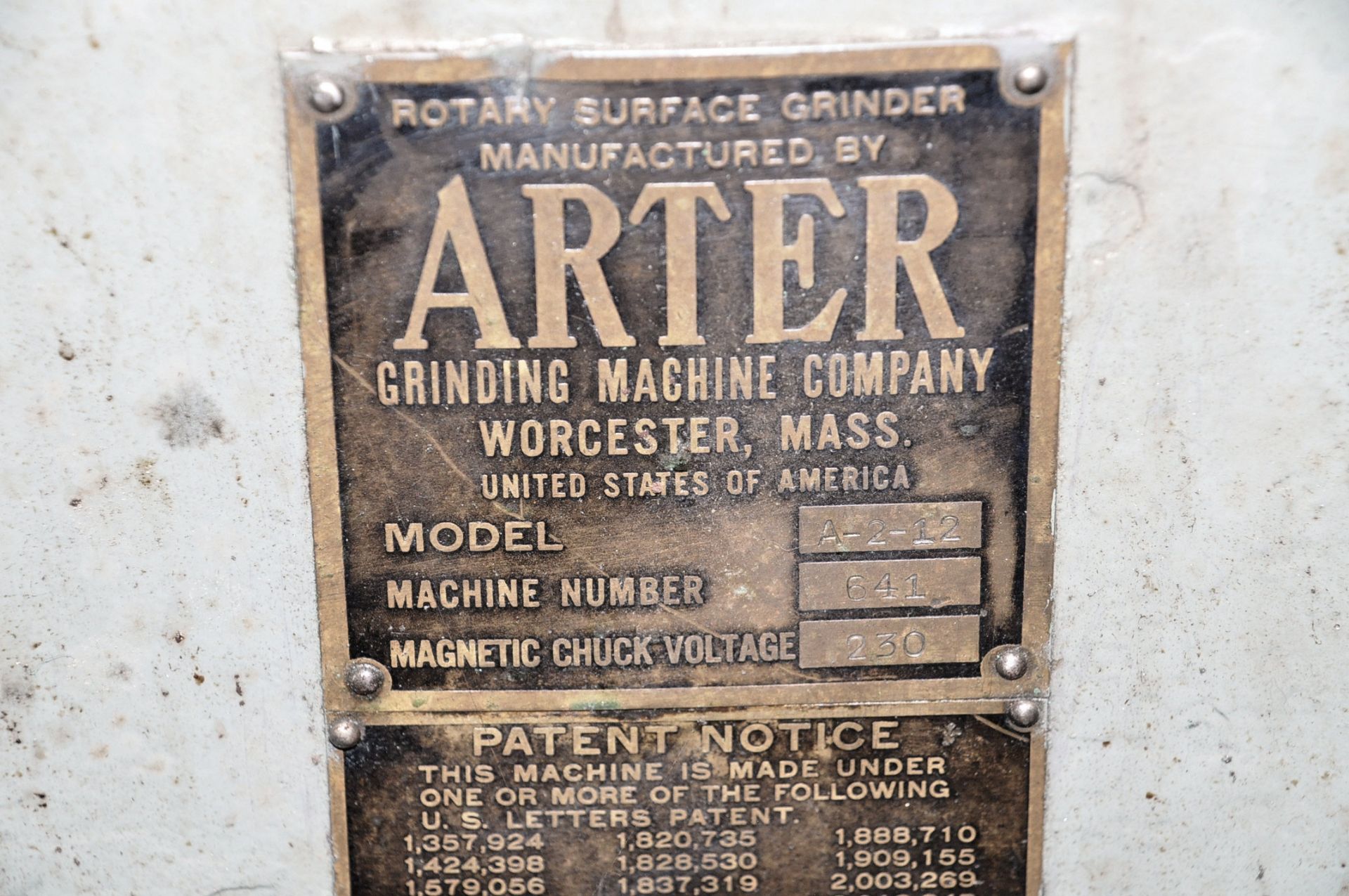 Arter Model A-2-12, 12" Rotary Surface Grinder, Magnetool ,RO-230-300 Magnetic Chuck Controller - Image 4 of 6