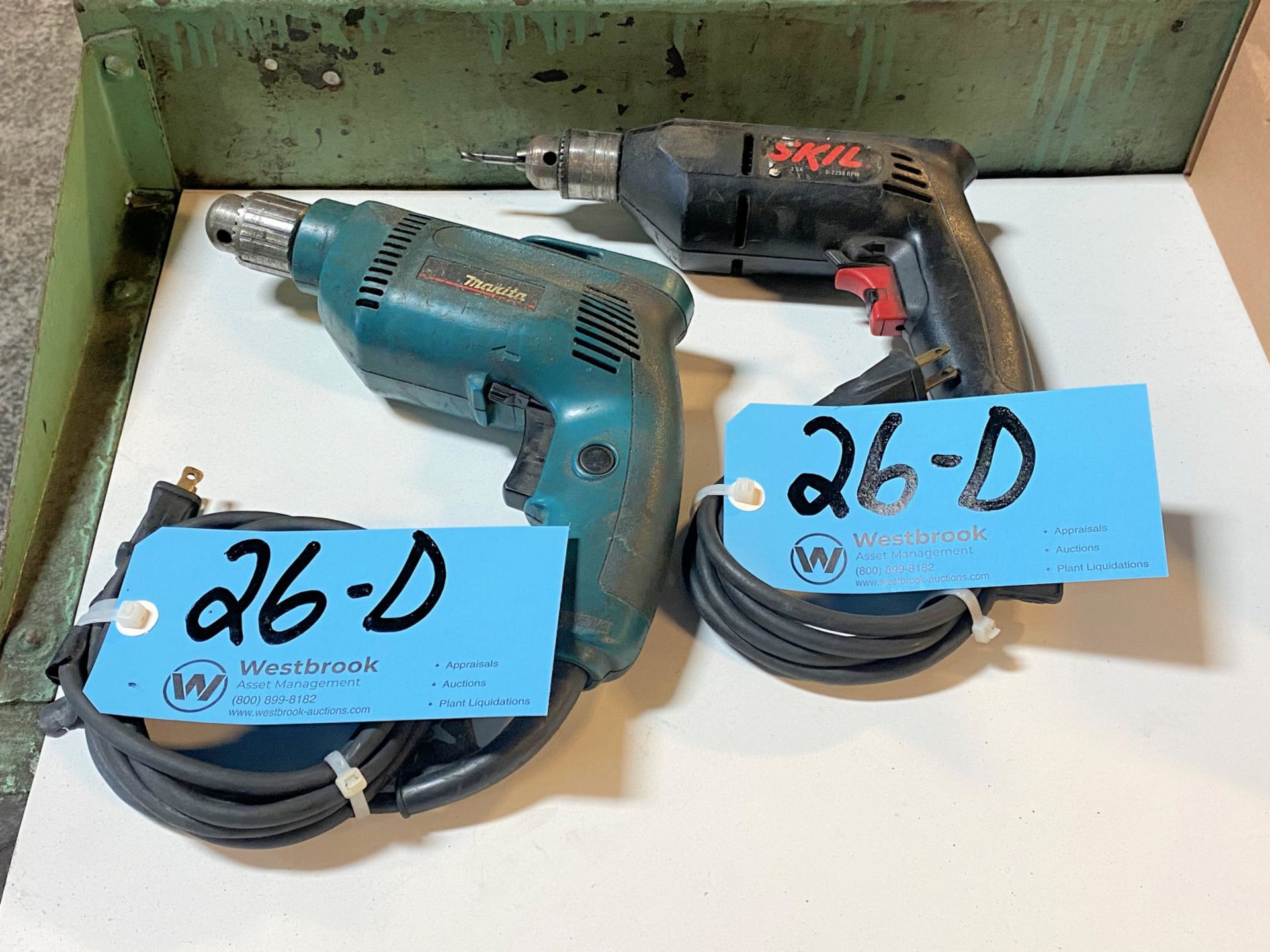 Lot-(1) Skil Model 6215, 3/8" Electric Drill, and (1) Makita 3/8" Electric Drill