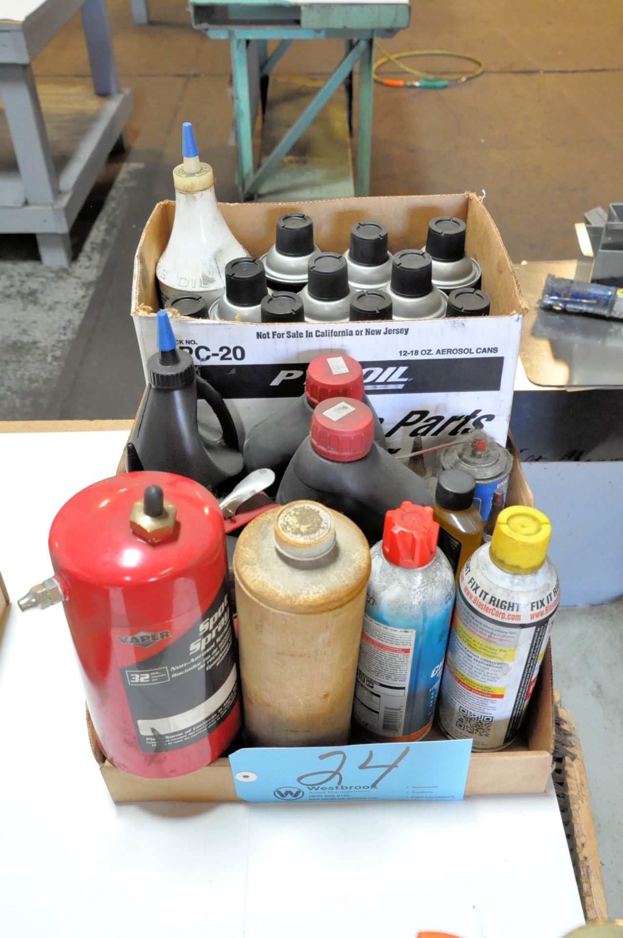 Lot-Brake Parts Cleaners and Misc. Automotive Fluids in (1) Box