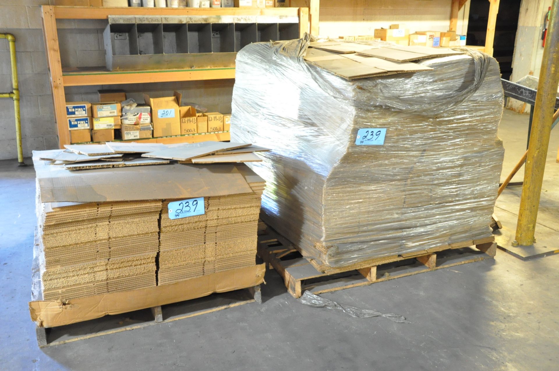 Lot-Various Sizes Cardboard Boxes on (2) Pallets