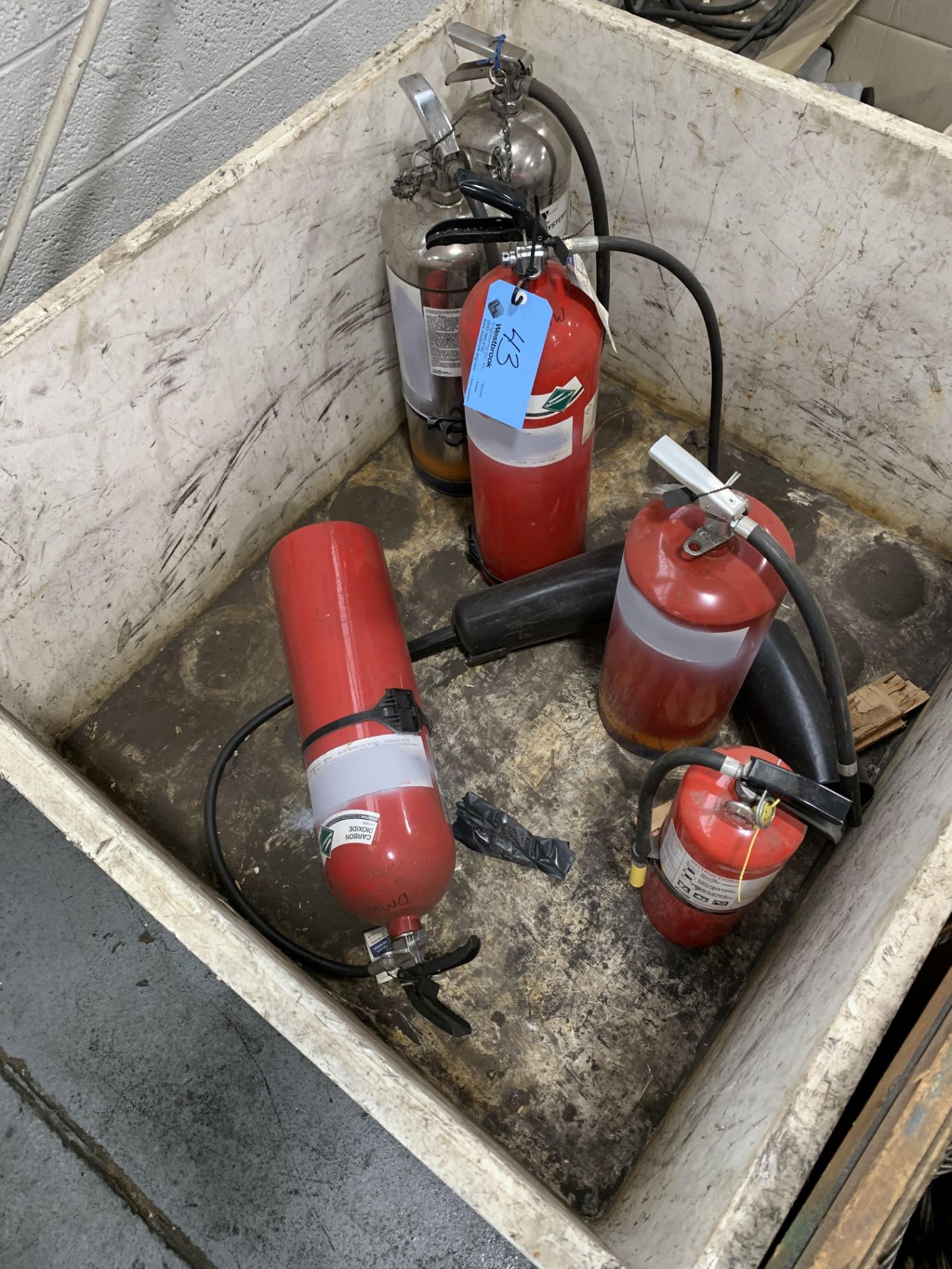 Lot of Various Size Fire Extinguers