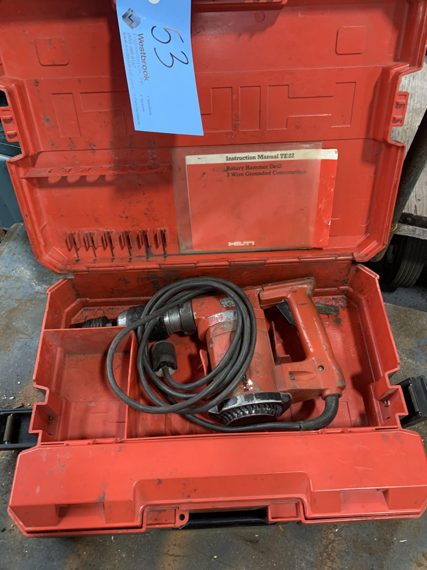 Hilti Model TE22 Hammer Drill, 110 Volt (in case)