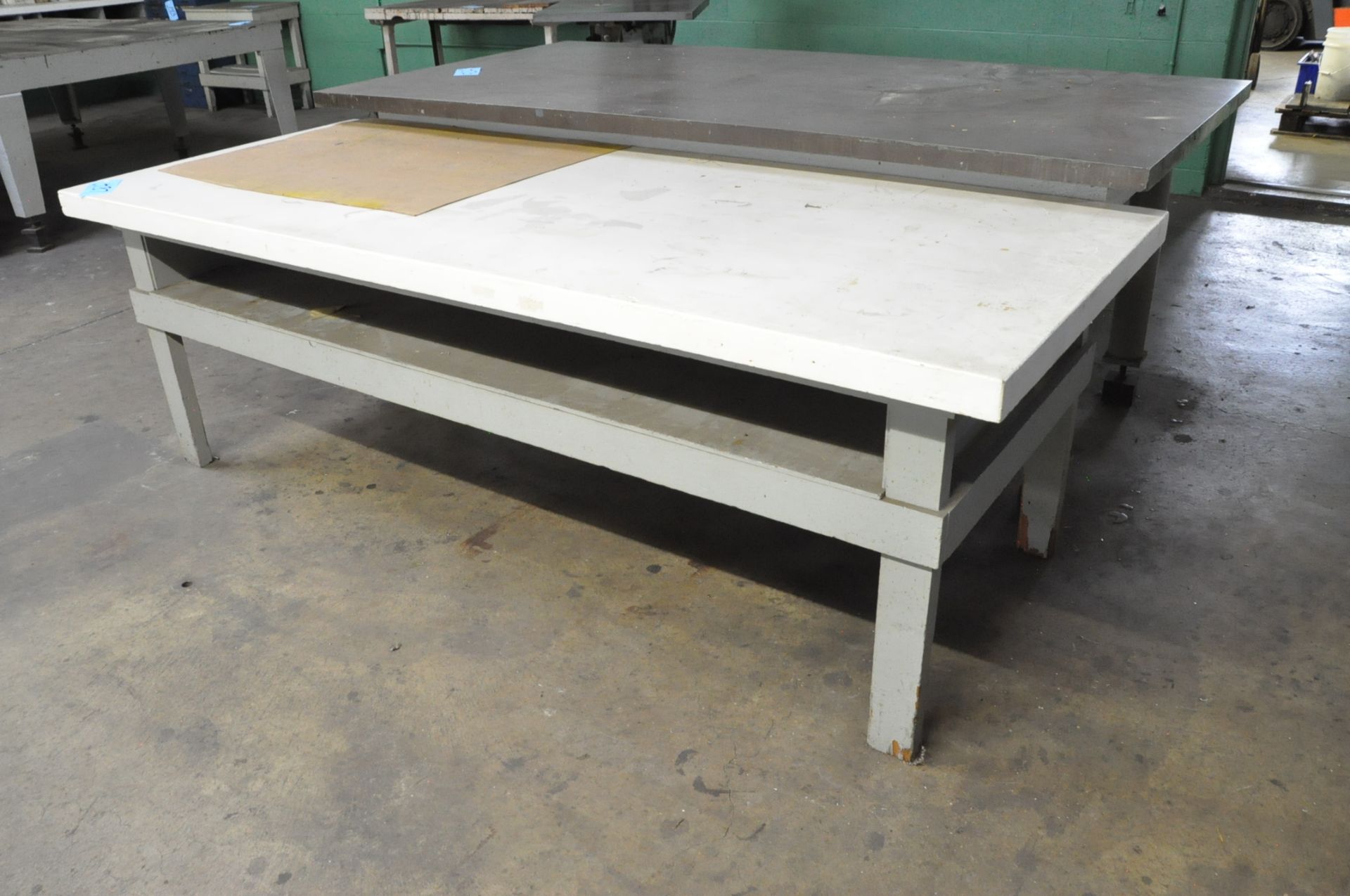 Lot of 3: (2) 39 1/2" x 97 1/2", and (1) 49 1/2" x 97 1/2" Heavy Duty Wood Layout Tables - Image 2 of 3